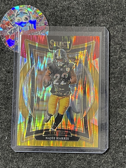 2024 Panini Select #85 Najee Harris Red & Yellow Prizm Shock Pittsburgh Steelers