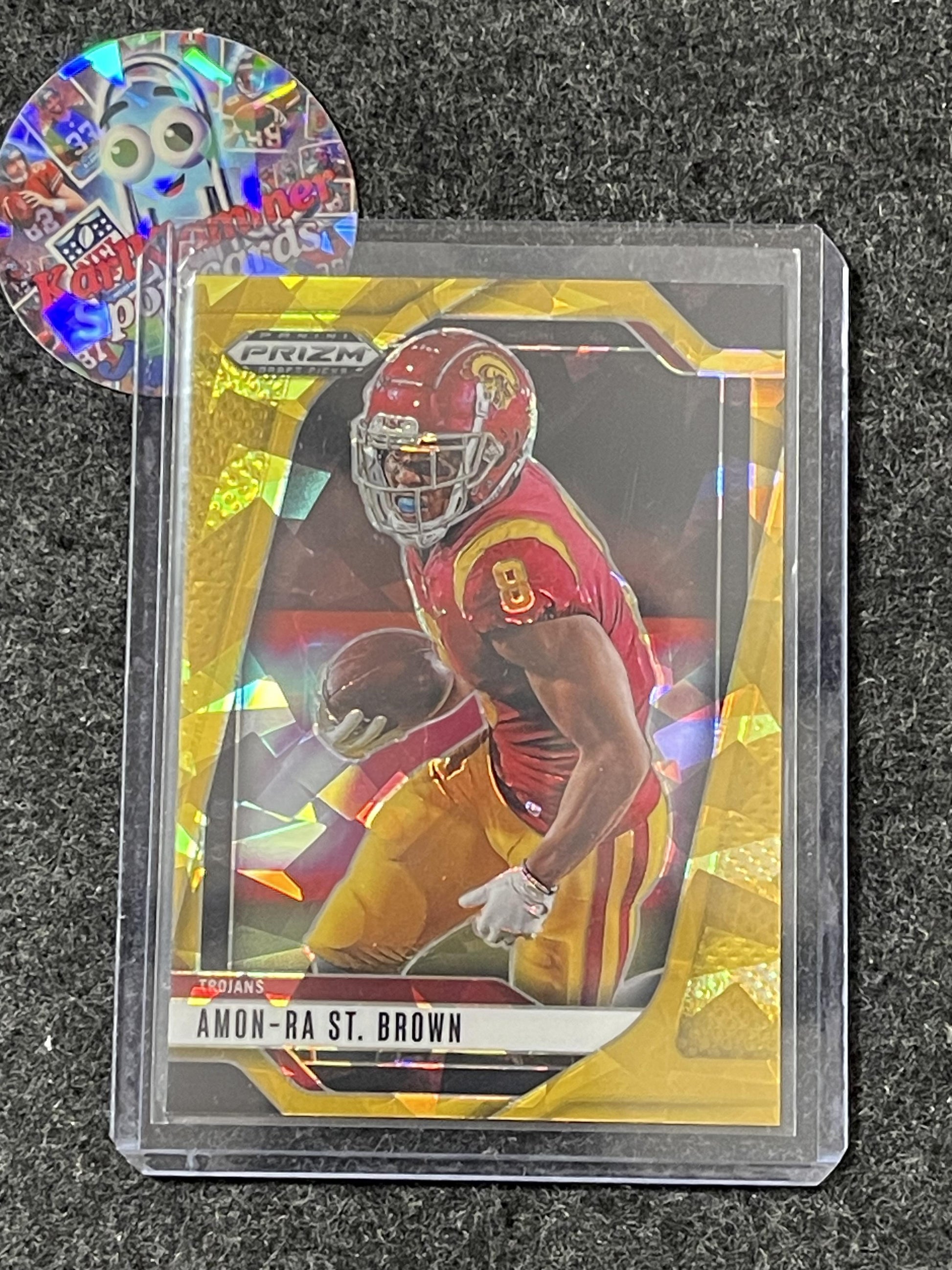 2025 Panini Prizm Draft Picks #199 Amon-Ra St. Brown Prizms Gold Ice USC Trojans