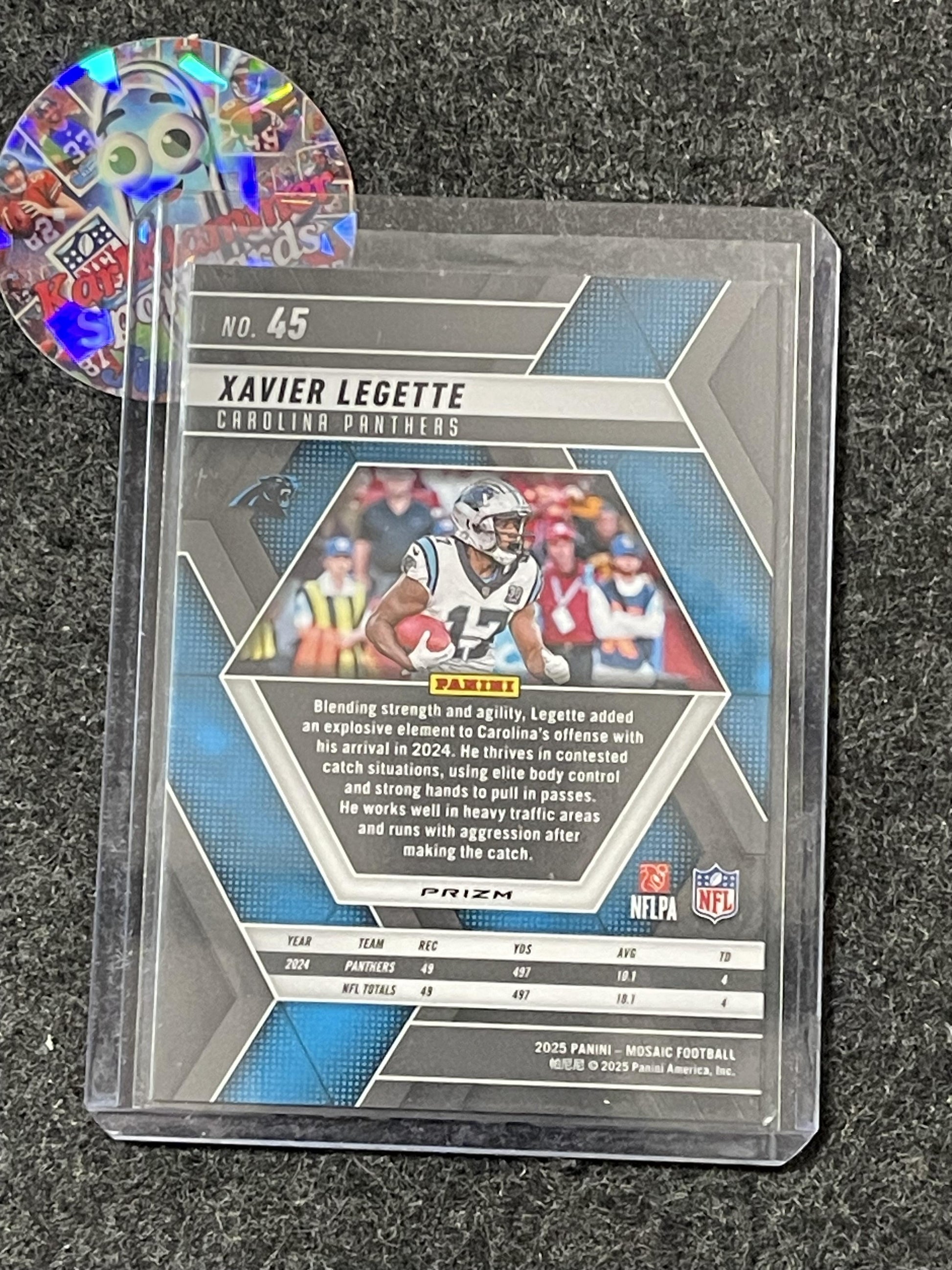 2025 Panini Mosaic #45 Xavier Legette Mosaic Camo Red Carolina Panthers