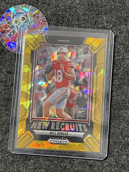2025 Panini Prizm Draft Picks #8 Will Howard New Recruits Gold Ice Ohio State Buckeyes