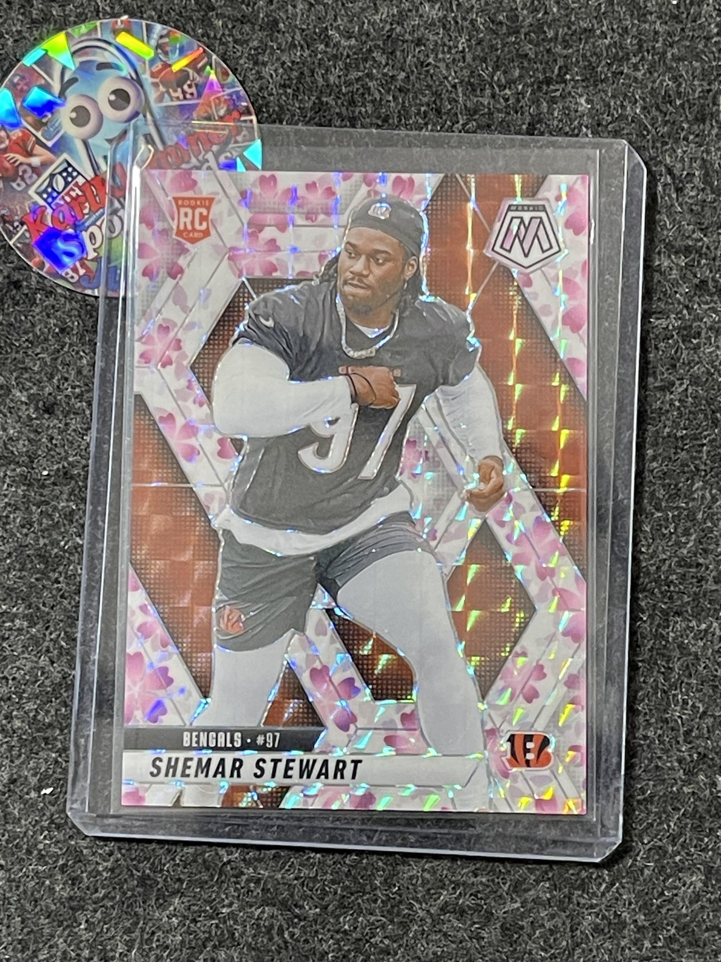 2025 Panini Mosaic #381 Shemar Stewart Mosaic Choice Cherry Blossom #/20 Cincinnati Bengals SN,RC
