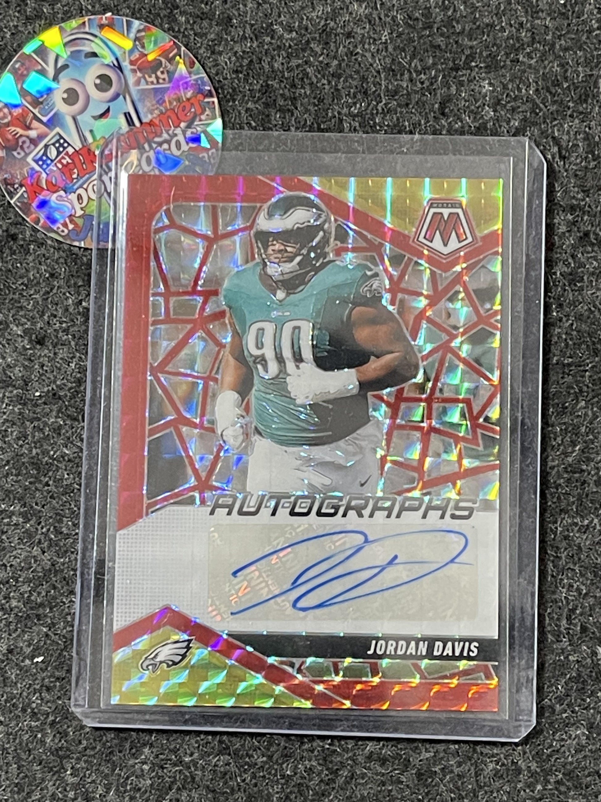 2025 Panini Mosaic #AMC-JDA Jordan Davis Autographs Mosaic Choice Fusion Red and Yellow New Orleans Saints AU