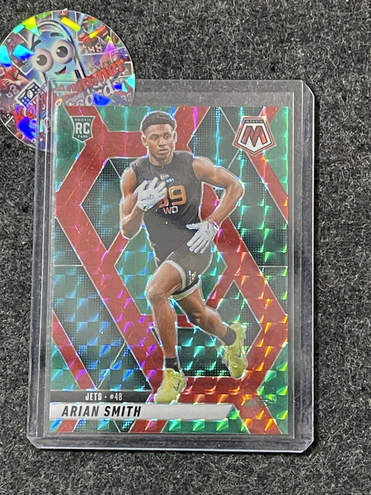 2025 Panini Mosaic #399 Arian Smith Mosaic Choice Red and Green New York Jets RC
