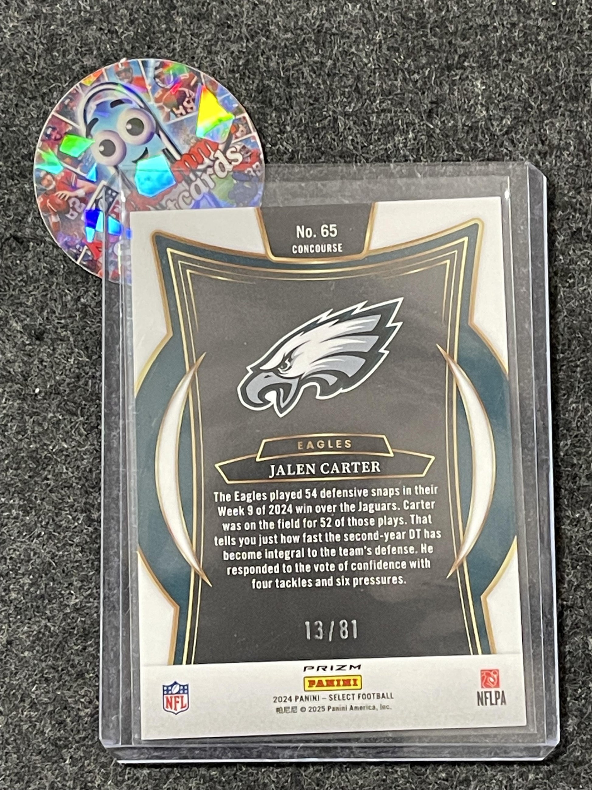 2024 Panini Select #65 Jalen Carter Dragon Scale Prizm #/81 Philadelphia Eagles SN