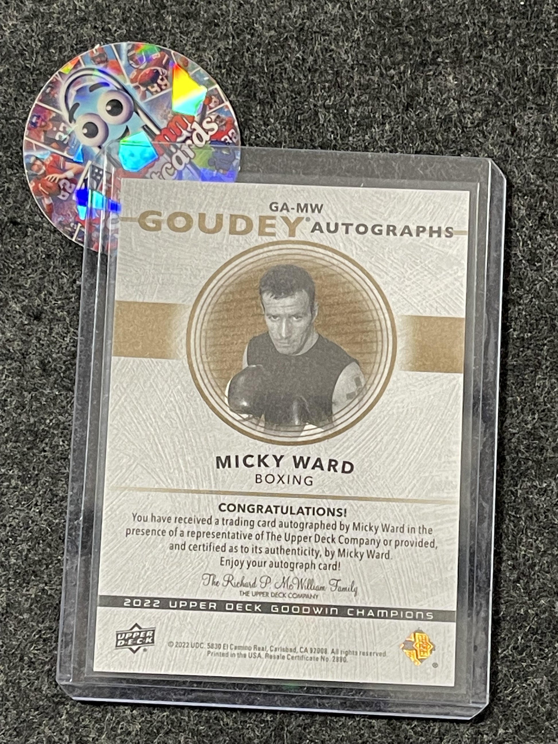 2022 Upper Deck Goodwin Champions #GA-MW Micky Ward Goudey Autographs AU