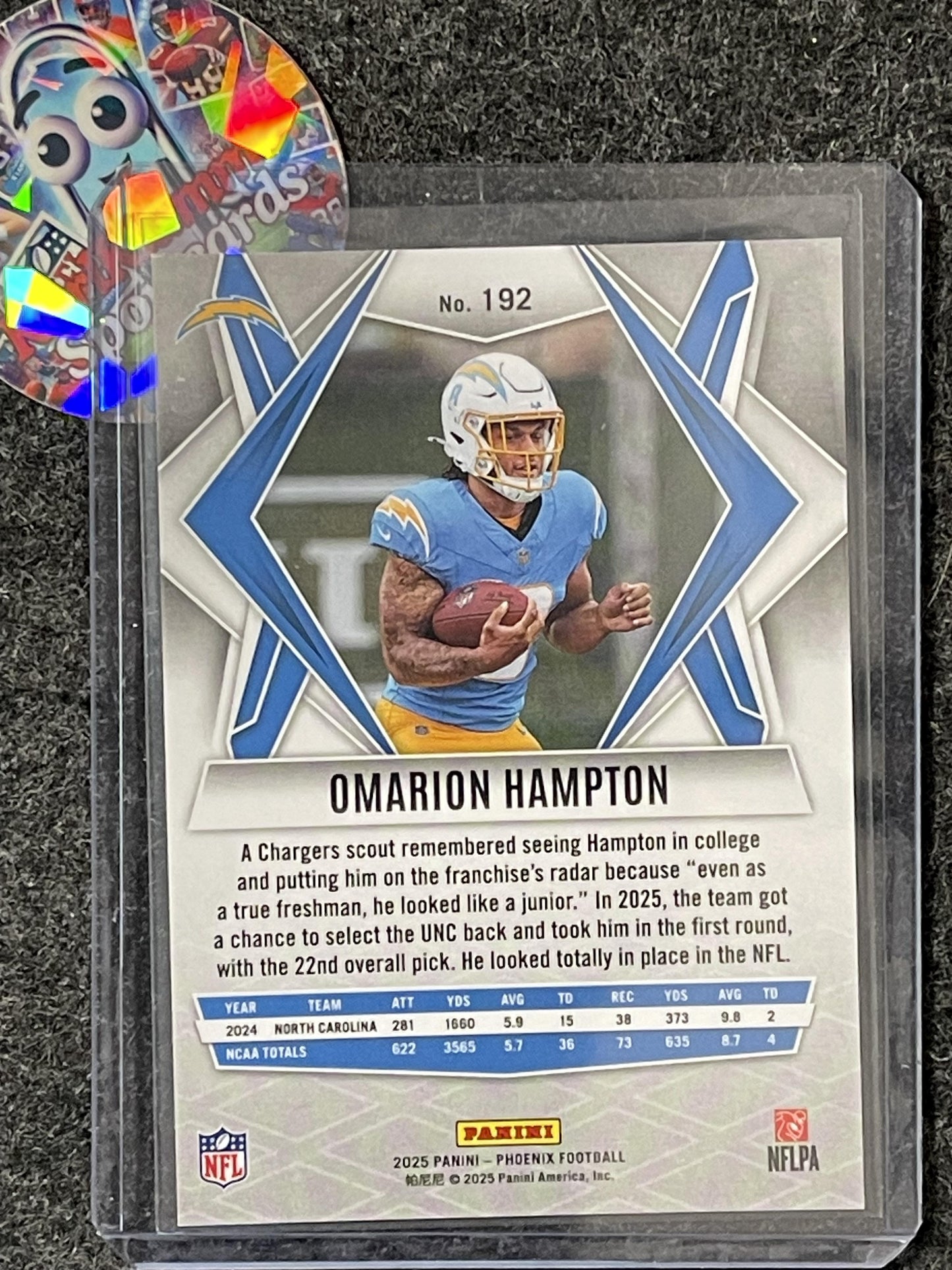 2025 Panini Phoenix #192 Omarion Hampton Los Angeles Chargers RC