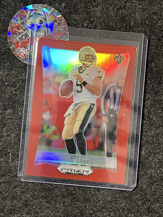 2024 Panini Prizm Deca #226 Drew Brees Red Prizms #/199 New Orleans Saints SN