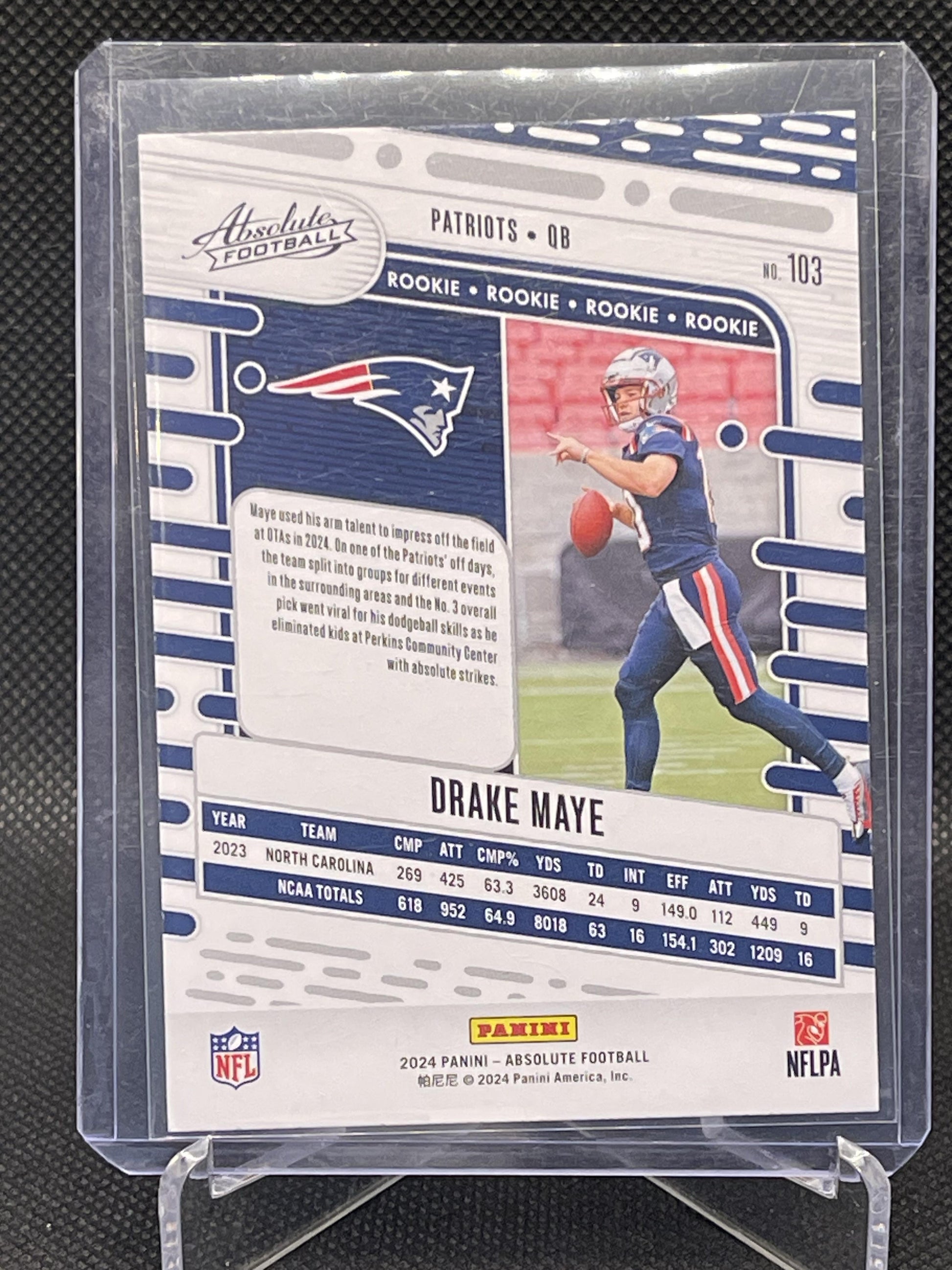 2024 Panini Absolute #103 Drake Maye Retail New England Patriots RC