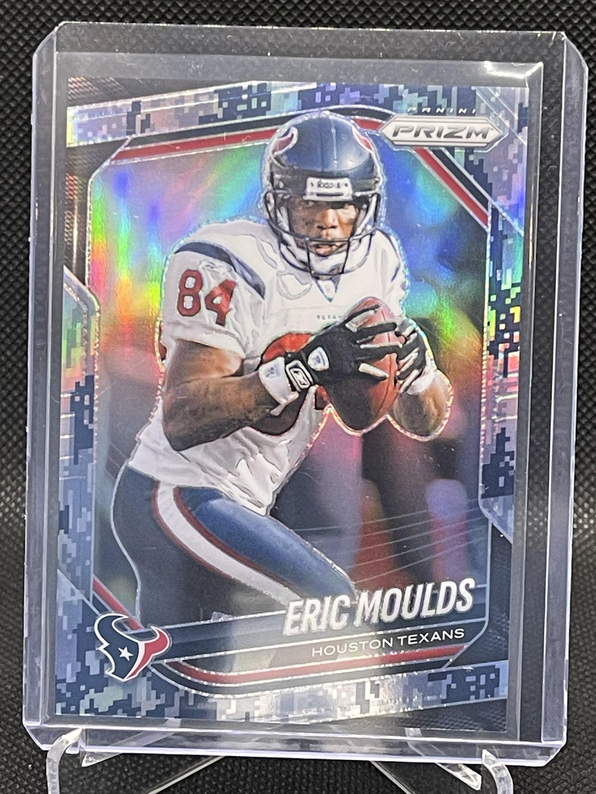 2025 Panini Prizm #53 Eric Moulds Navy Camo #/25 Houston Texans SN