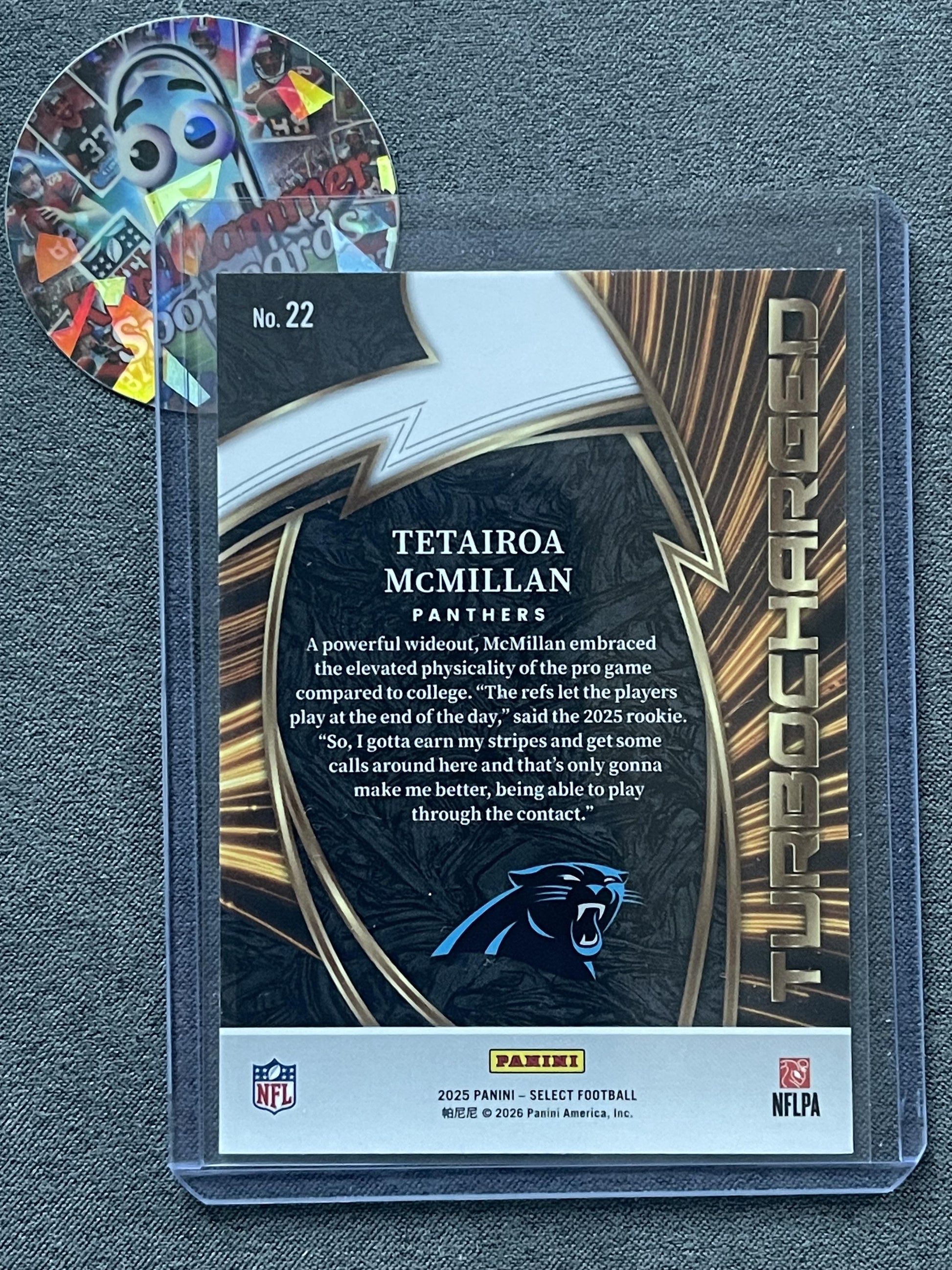 2025 Panini Select #22 Tetairoa McMillan Turbocharged Carolina Panthers
