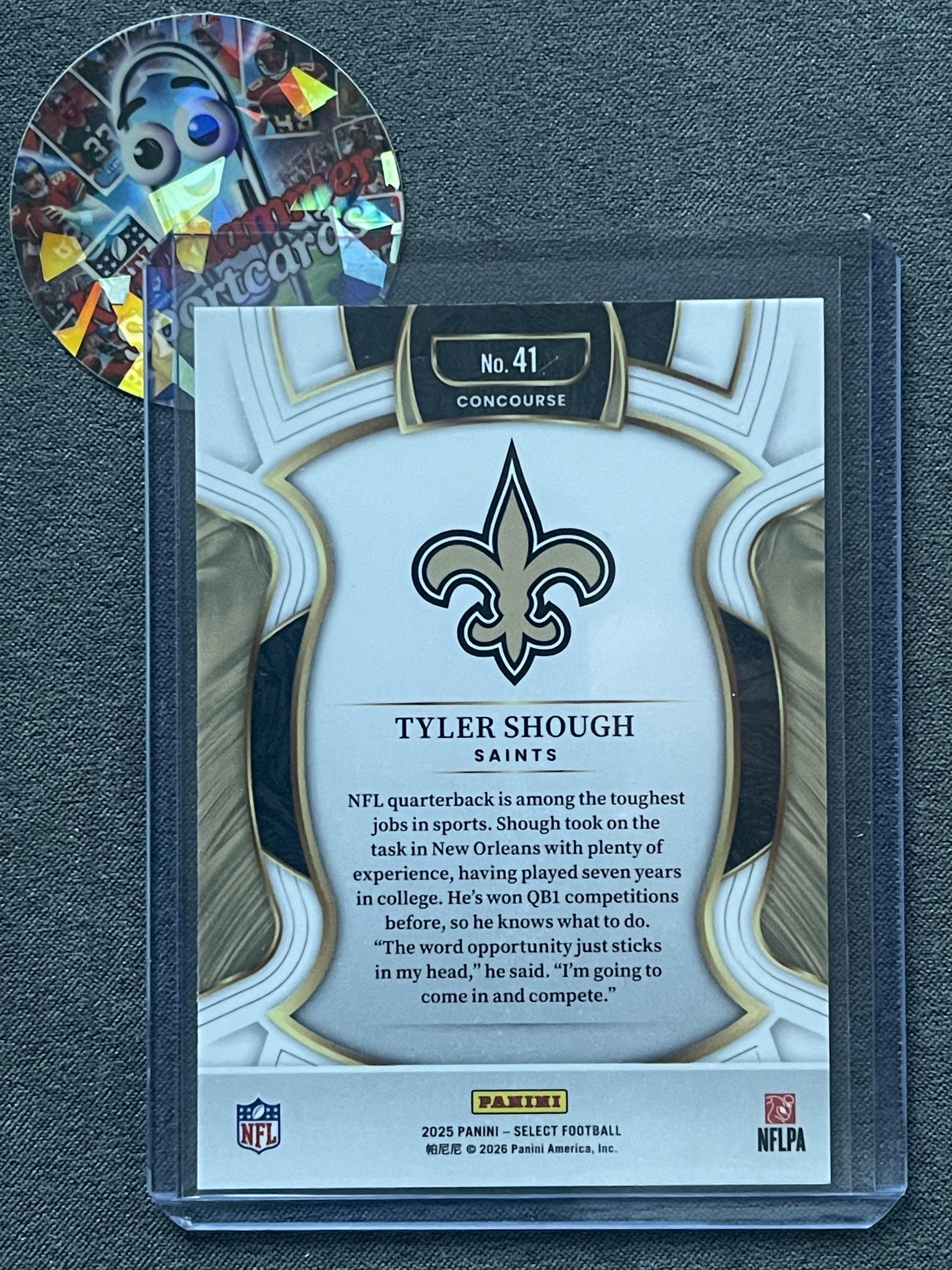 2025 Panini Select #41 Tyler Shough New Orleans Saints RC