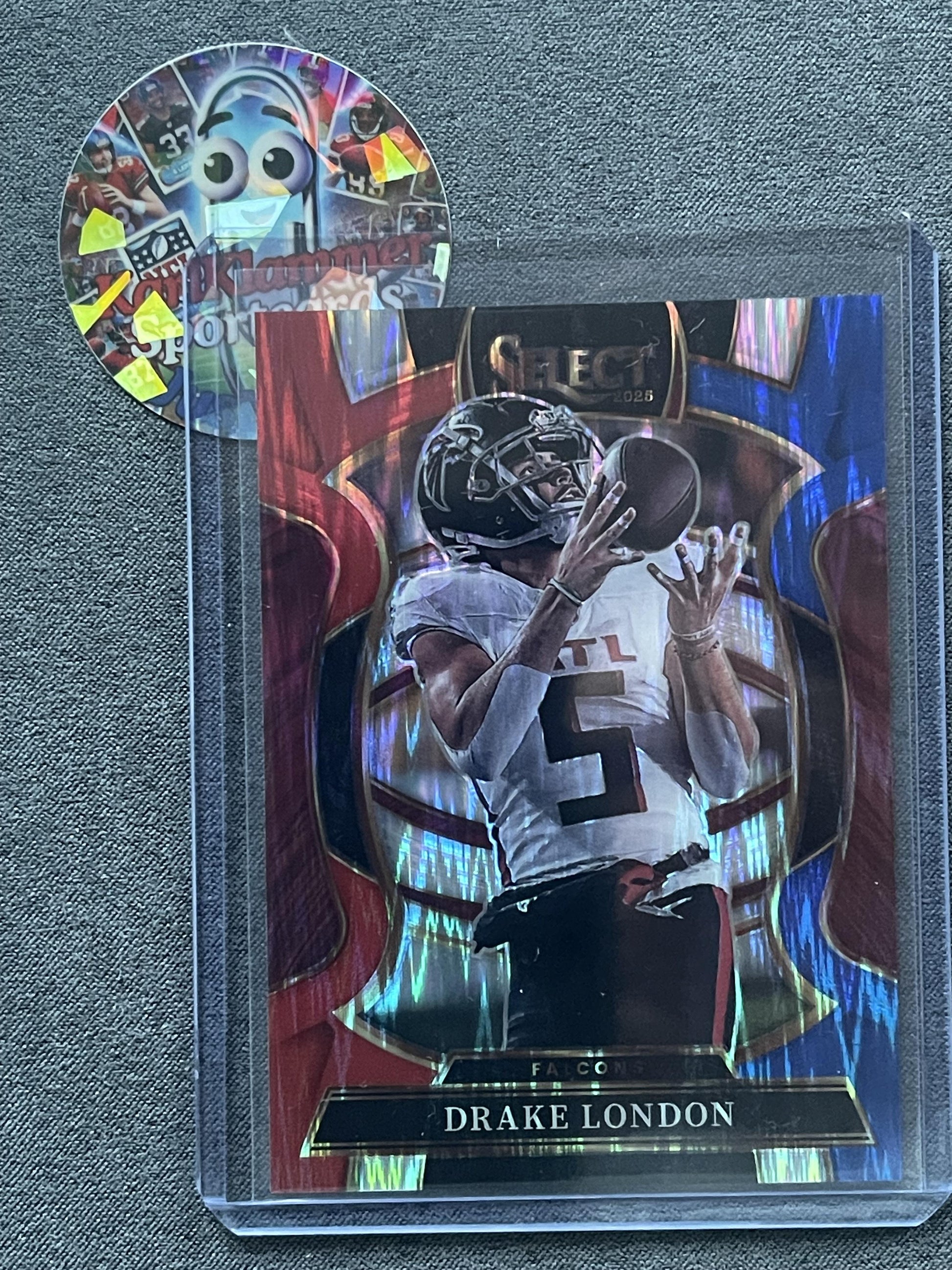 2025 Panini Select #411 Drake London Red & Blue Shock Atlanta Falcons