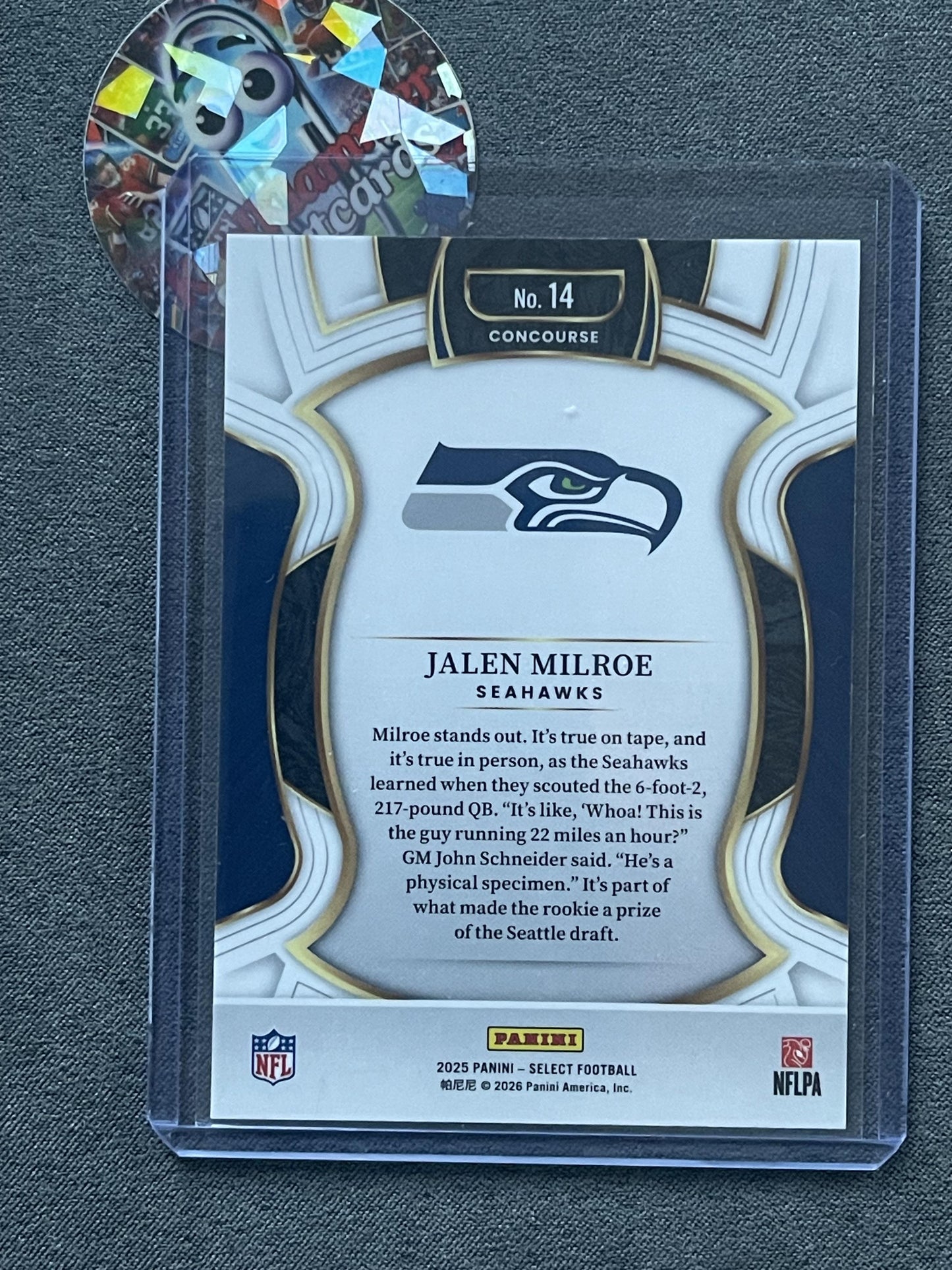 2025 Panini Select #14 Jalen Milroe Seattle Seahawks RC