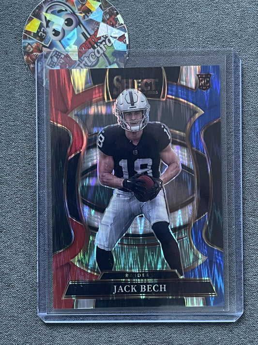 2025 Panini Select #6 Jack Bech Red & Blue Shock Las Vegas Raiders RC