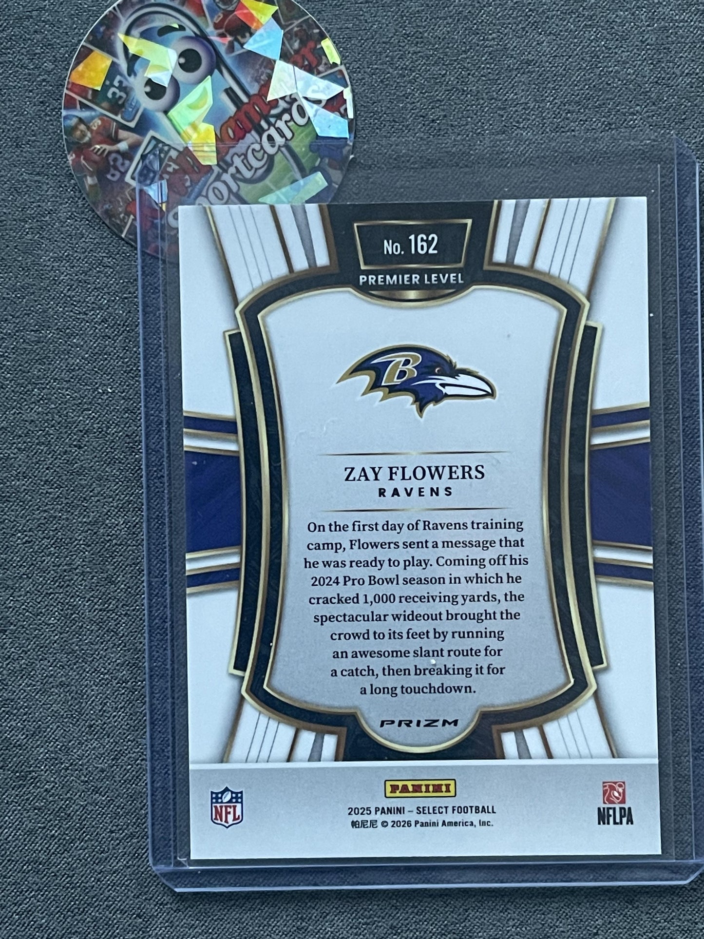 2025 Panini Select #162 Zay Flowers Red & Blue Shock Baltimore Ravens