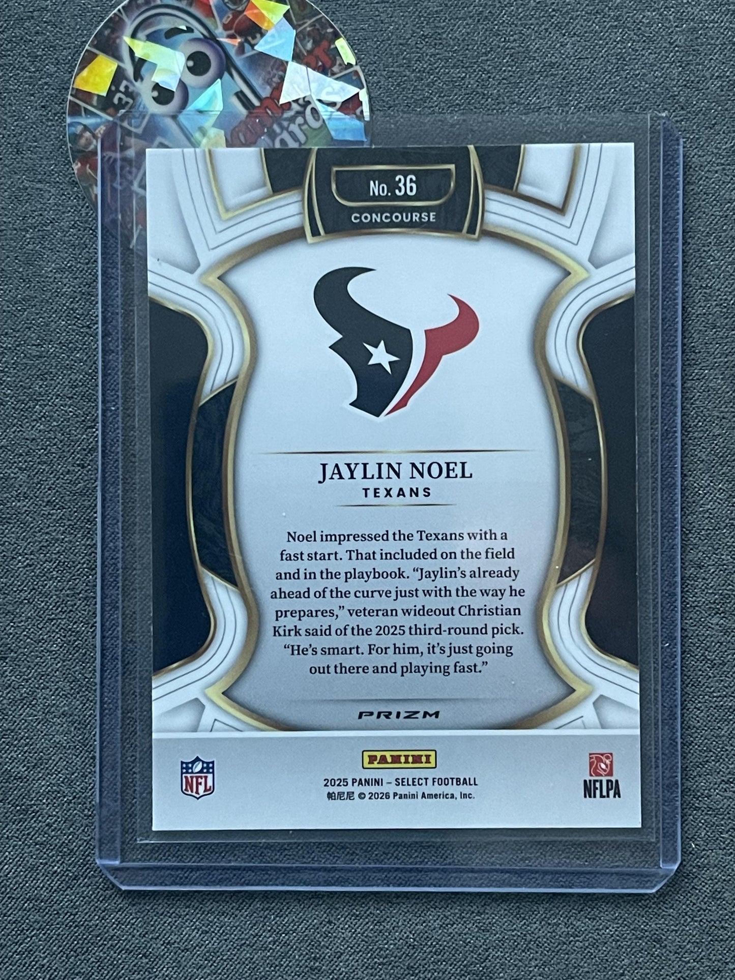 2025 Panini Select #36 Jaylin Noel Silver Houston Texans RC