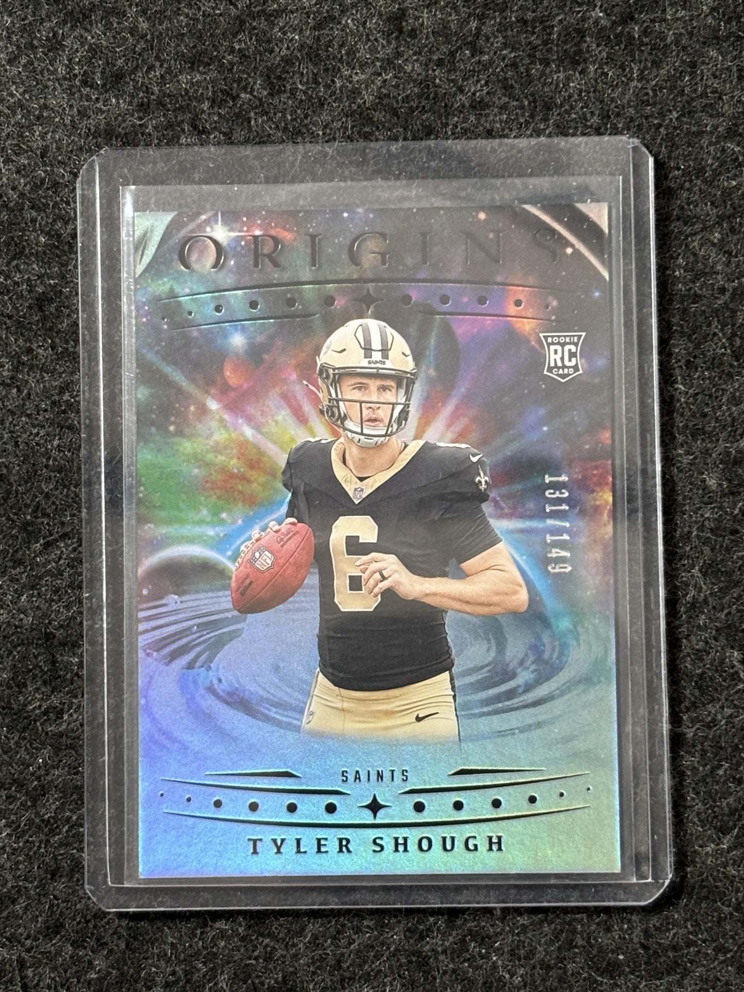 2025 Panini Origins #117 Tyler Shough Holo Silver #/149 New Orleans Saints SN,RC