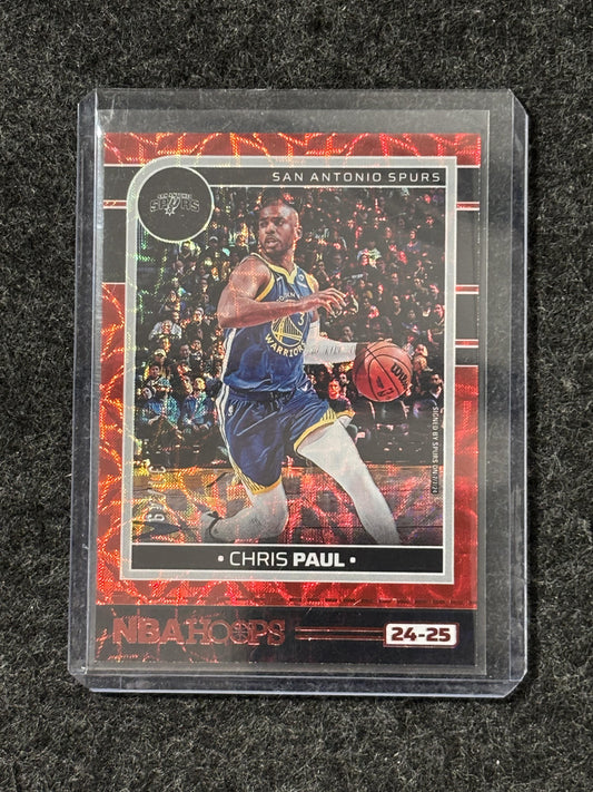 2024-25 Hoops #143 Chris Paul Premium Prizms Scope Red #/49 San Antonio Spurs SN