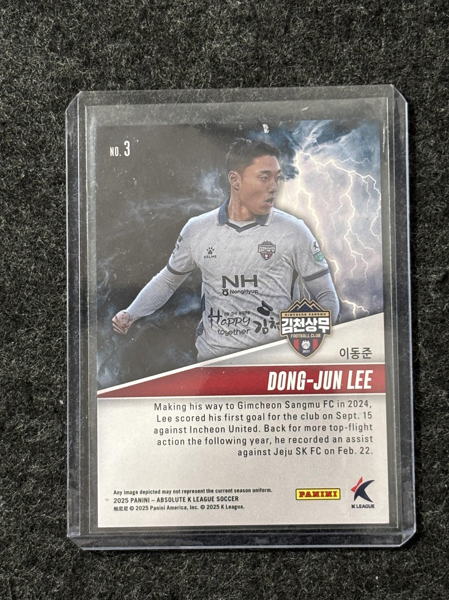 2025 Panini Absolute K League #3 Dong-Jun Lee By Storm Gimcheon Sangmu FC SN