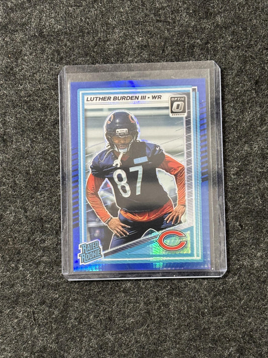 2025 Donruss Optic #275 Luther Burden III Blue Hyper Chicago Bears RC
