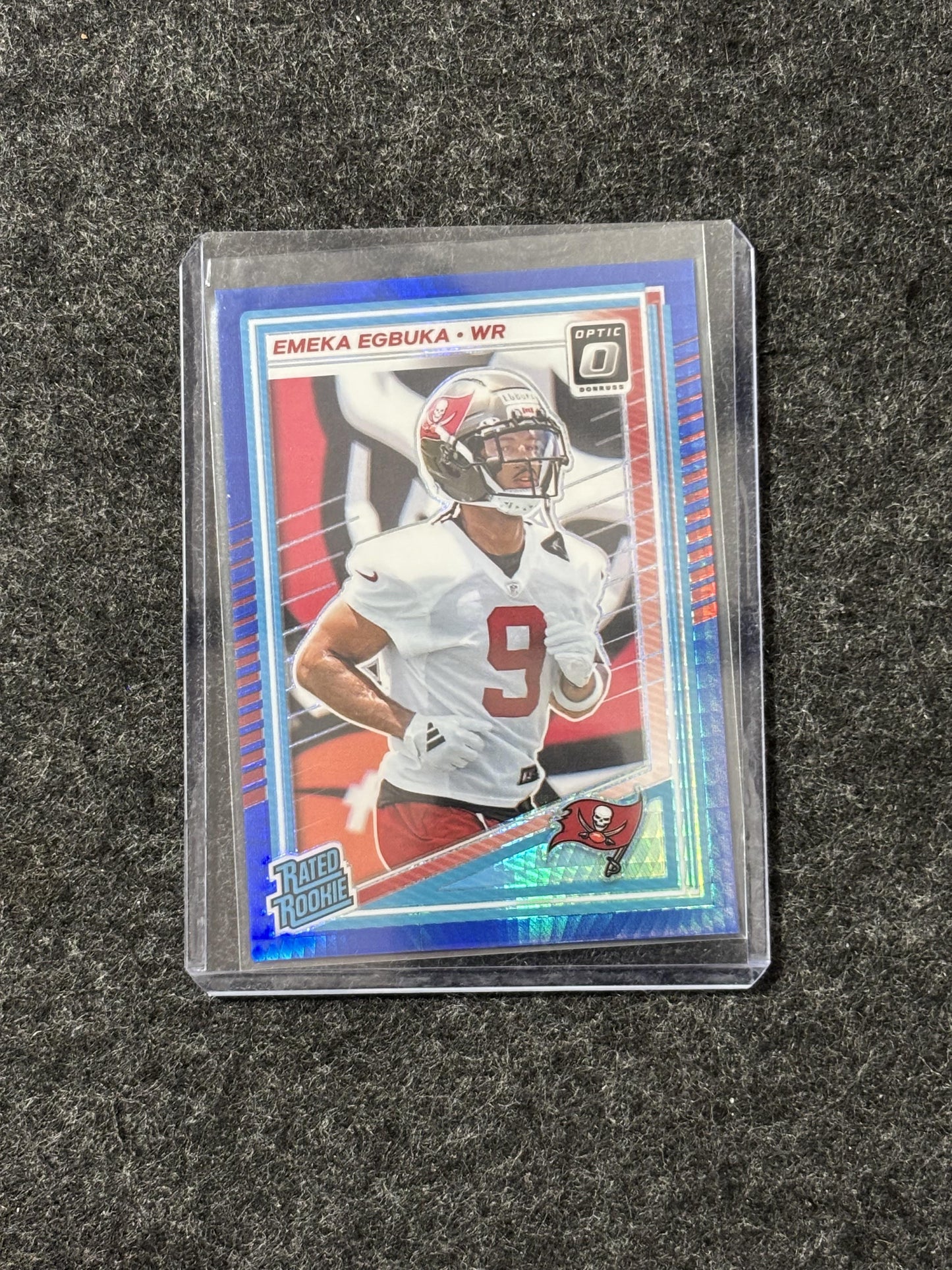 2025 Donruss Optic #265 Emeka Egbuka Blue Hyper Tampa Bay Buccaneers RC