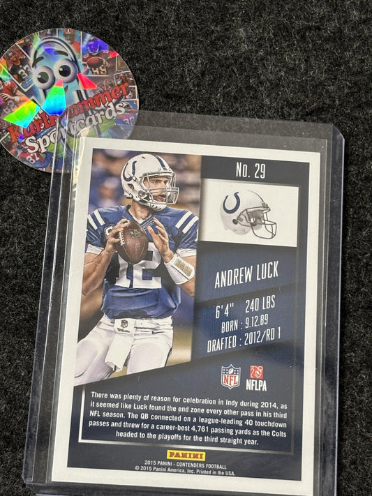 2015 Panini Contenders #29 Andrew Luck Indianapolis Colts