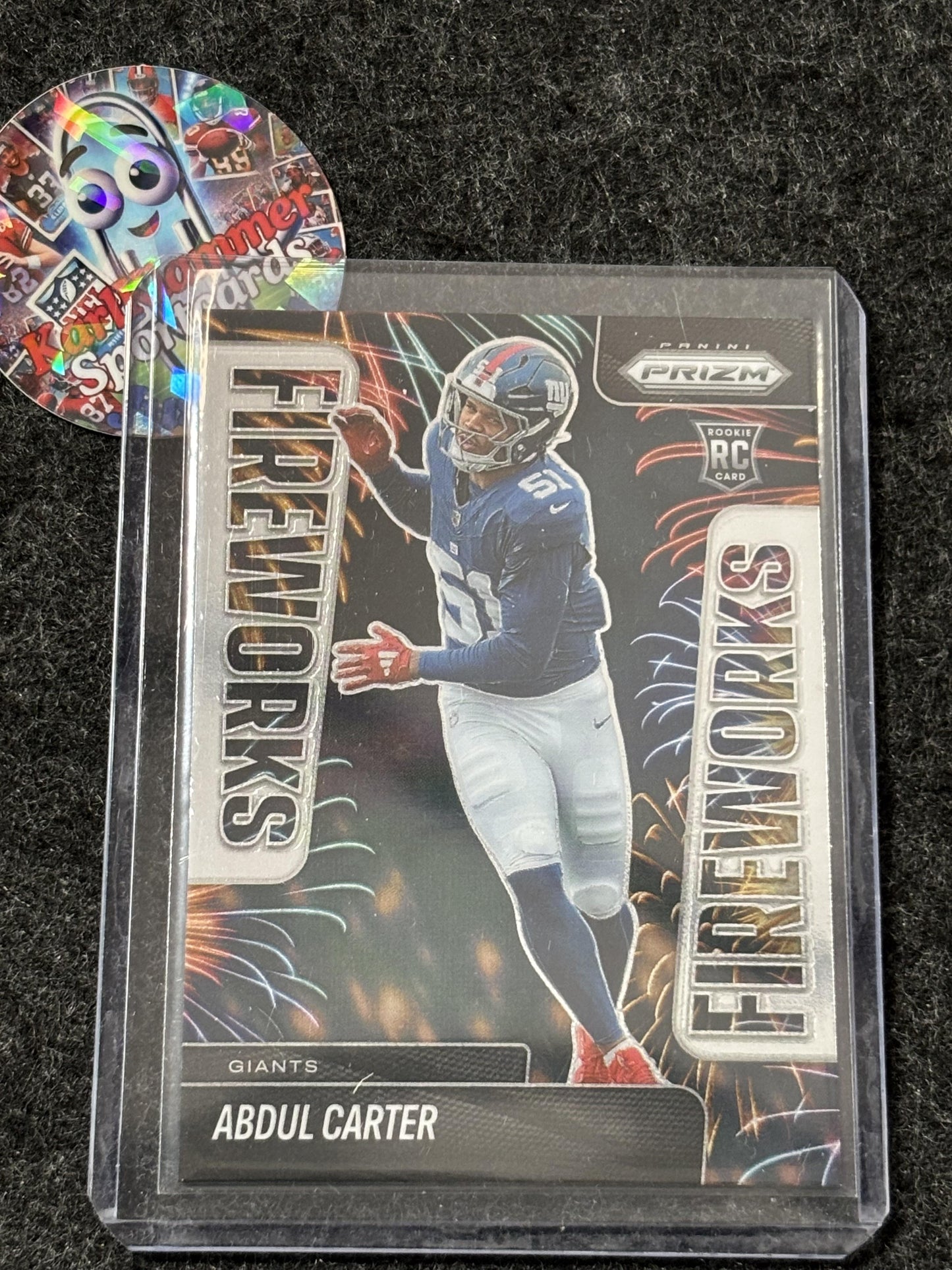 2025 Panini Prizm #7 Abdul Carter Fireworks New York Giants