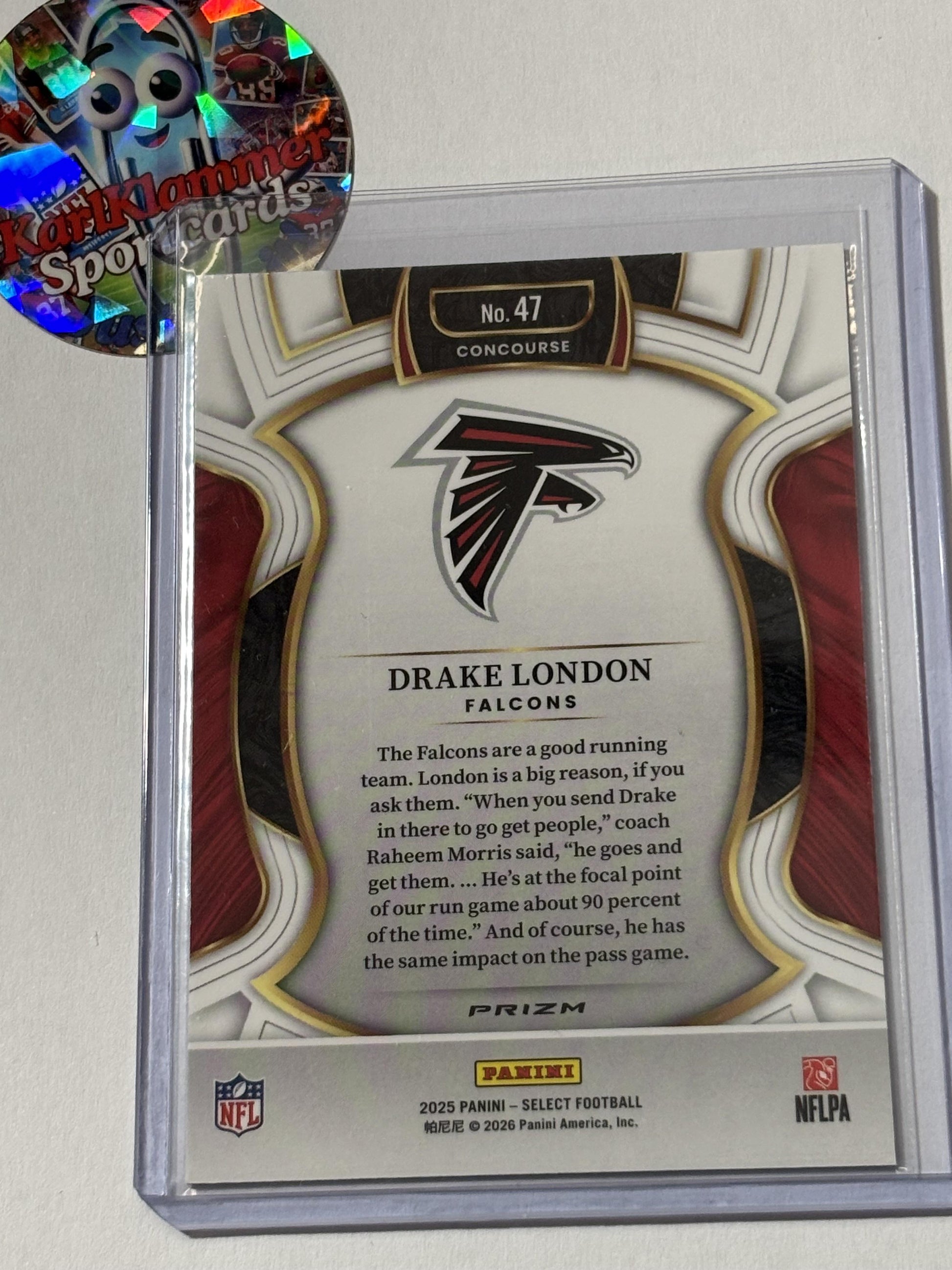 2025 Panini Select #47 Drake London Pink Prizm Shock Atlanta Falcons