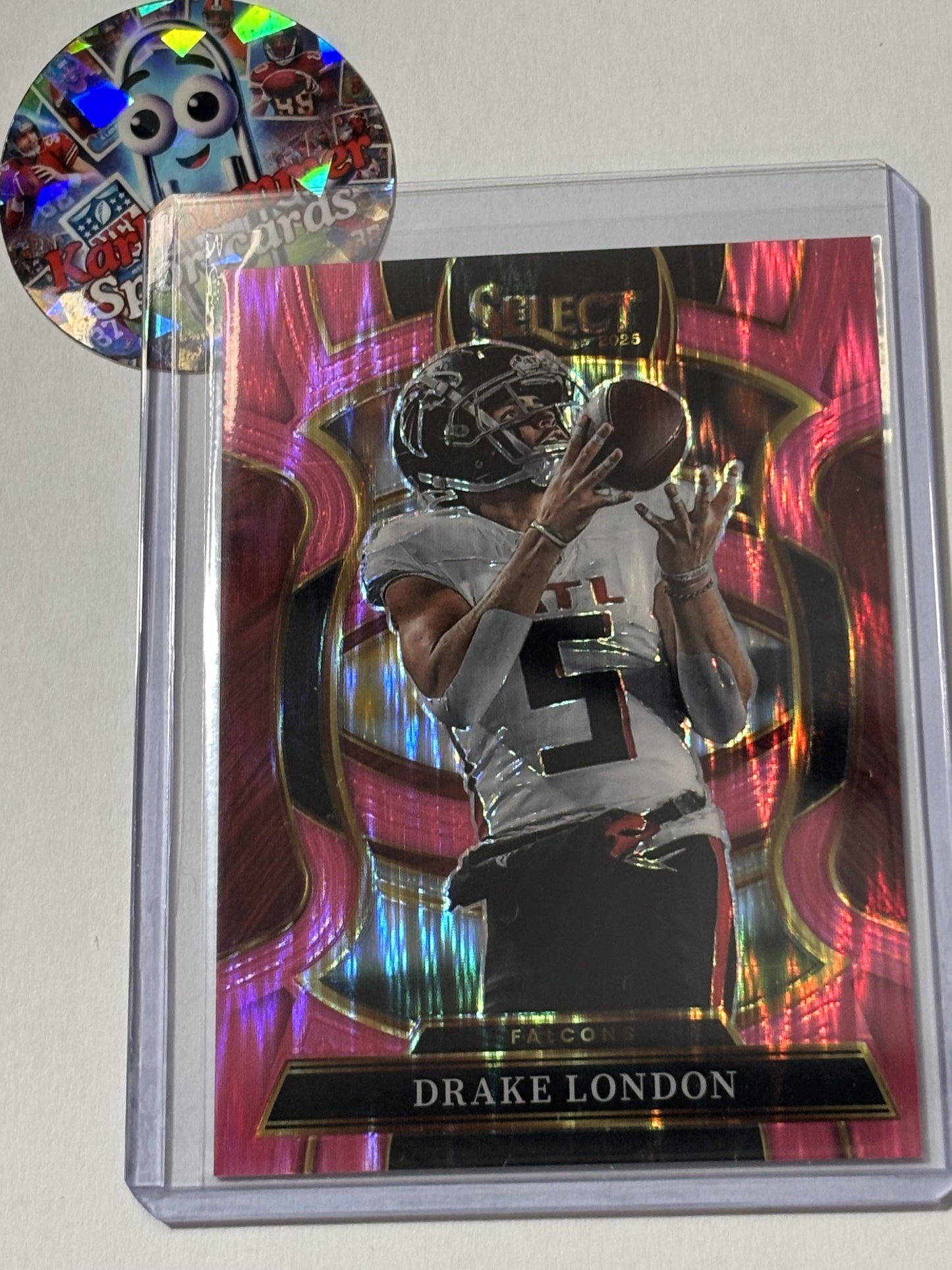 2025 Panini Select #47 Drake London Pink Prizm Shock Atlanta Falcons