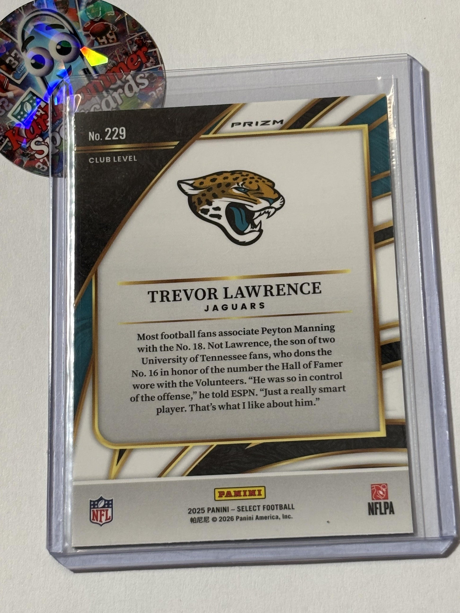 2025 Panini Select #229 Trevor Lawrence Pink Prizm Shock Jacksonville Jaguars