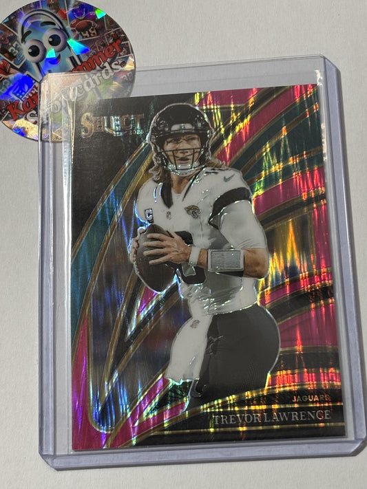 2025 Panini Select #229 Trevor Lawrence Pink Prizm Shock Jacksonville Jaguars