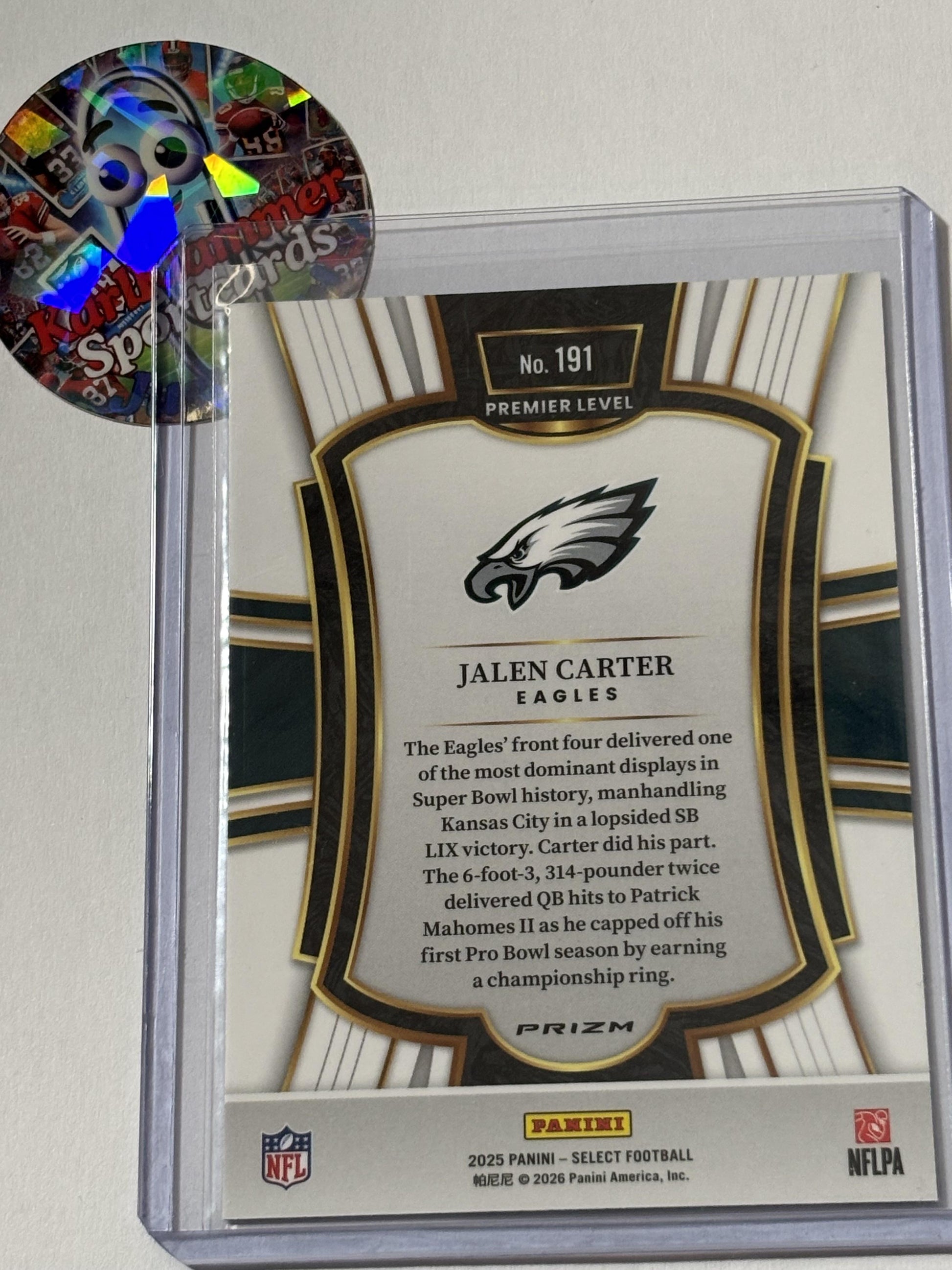 2025 Panini Select #191 Jalen Carter Pink Prizm Shock Philadelphia Eagles