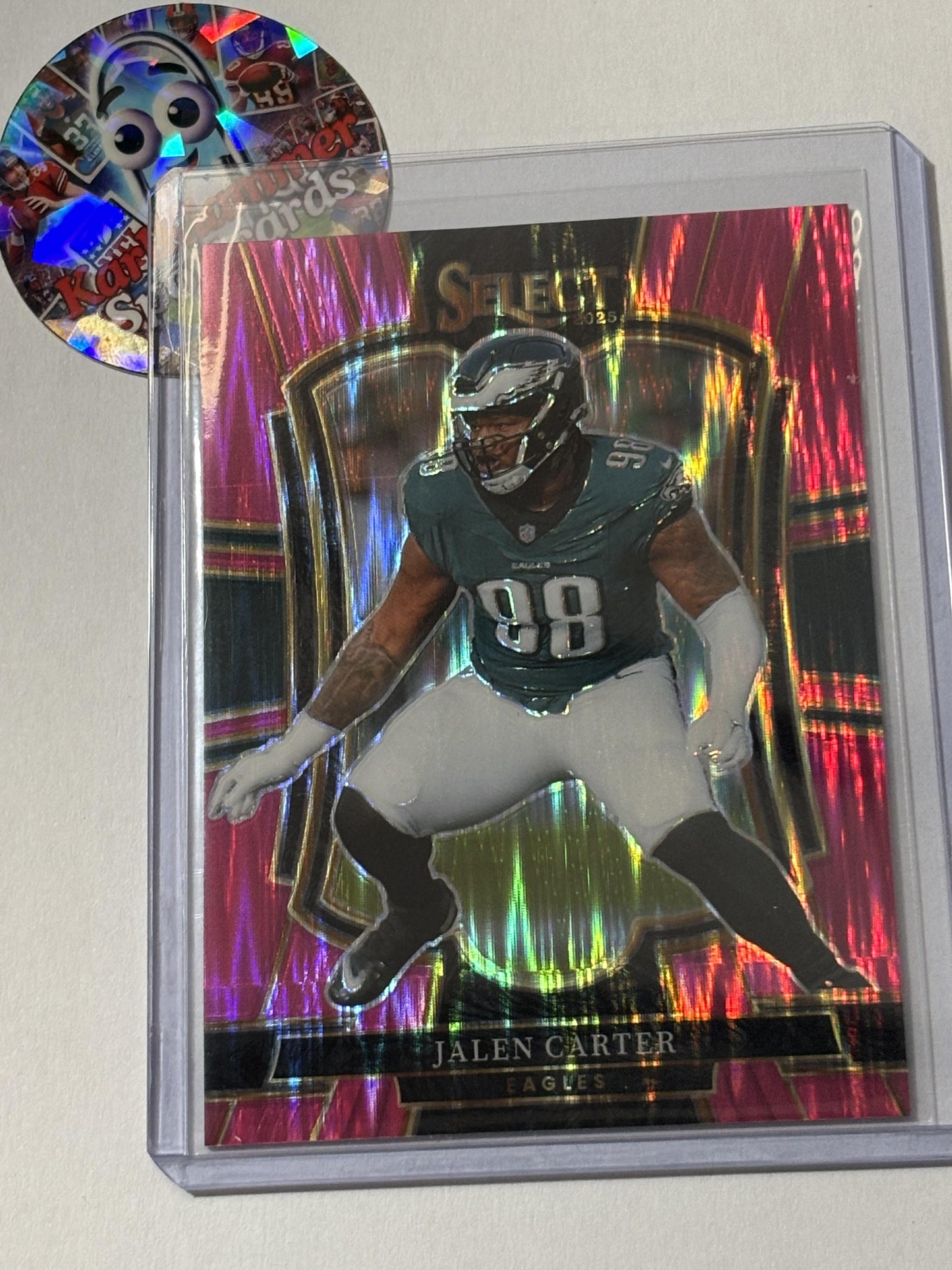 2025 Panini Select #191 Jalen Carter Pink Prizm Shock Philadelphia Eagles