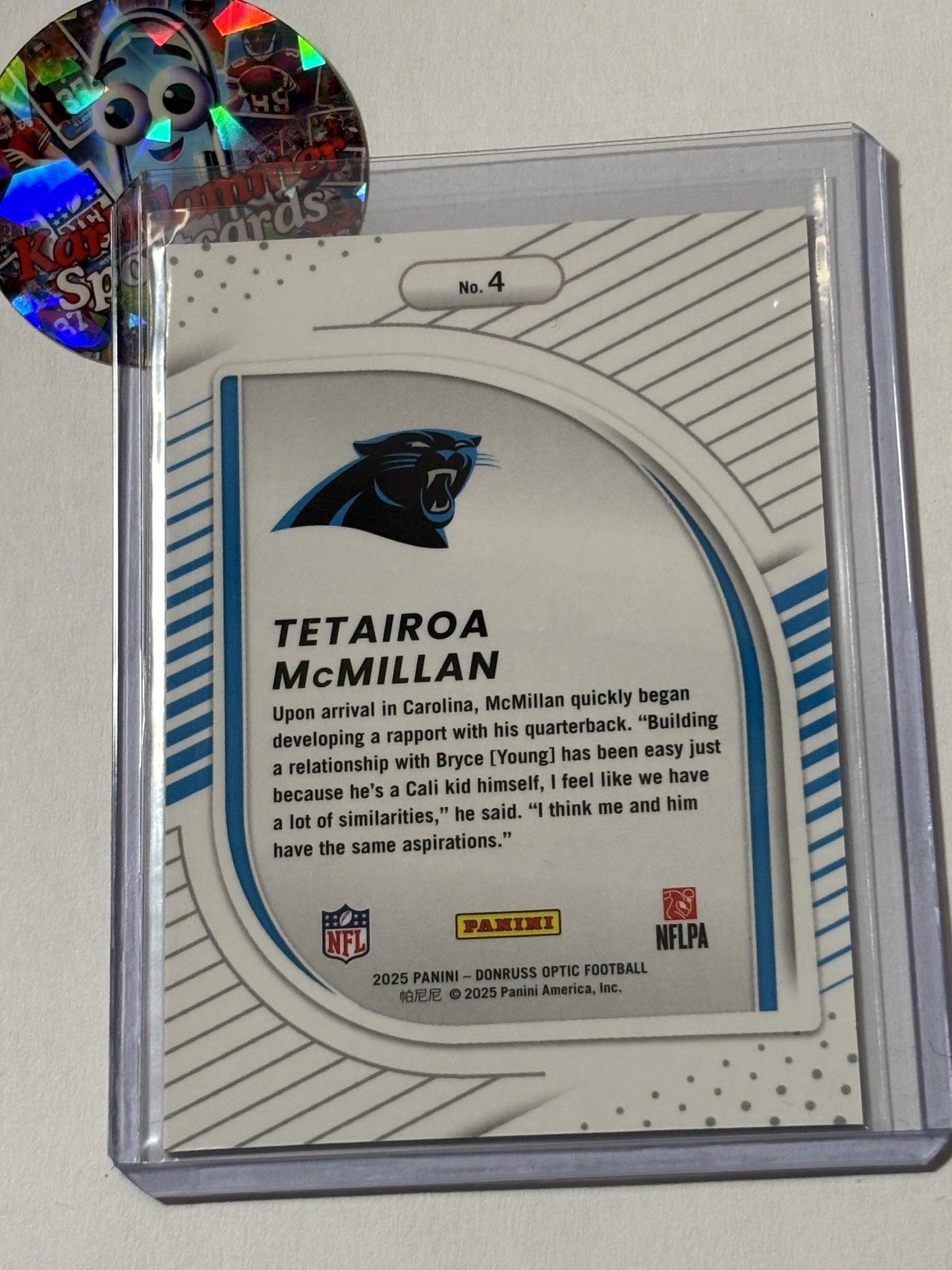2025 Donruss Optic #4 Tetairoa McMillan Hidden Potential Carolina Panthers