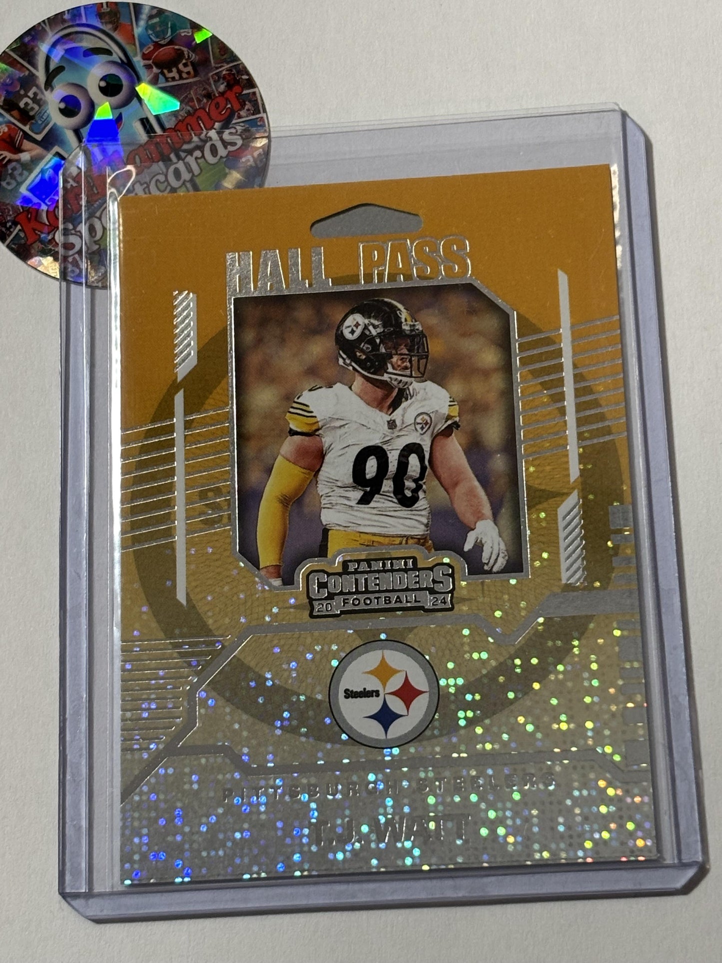 2024 Panini Contenders #20 T.J. Watt Hall Pass Pittsburgh Steelers