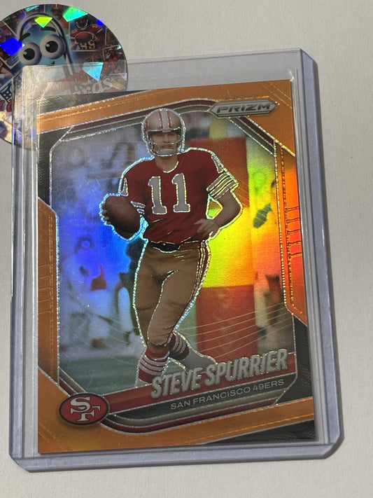 2025 Panini Prizm #157 Steve Spurrier Orange #/249 San Francisco 49ers SN