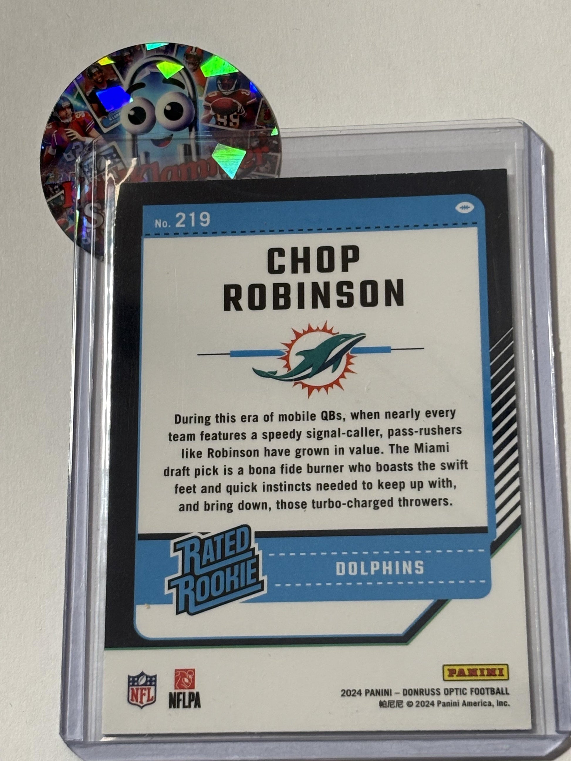 2024 Donruss Optic #219 Chop Robinson Holo Miami Dolphins