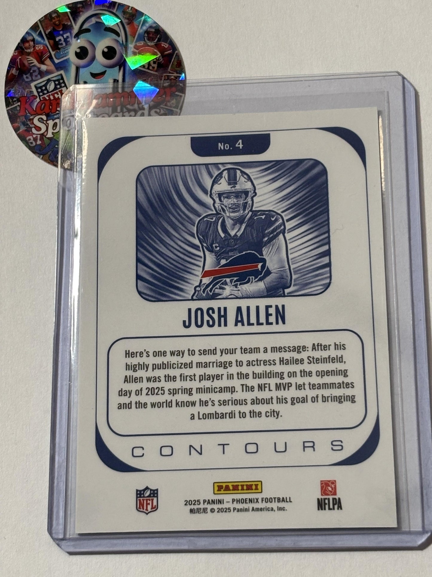 2025 Panini Phoenix #4 Josh Allen Contours Buffalo Bills
