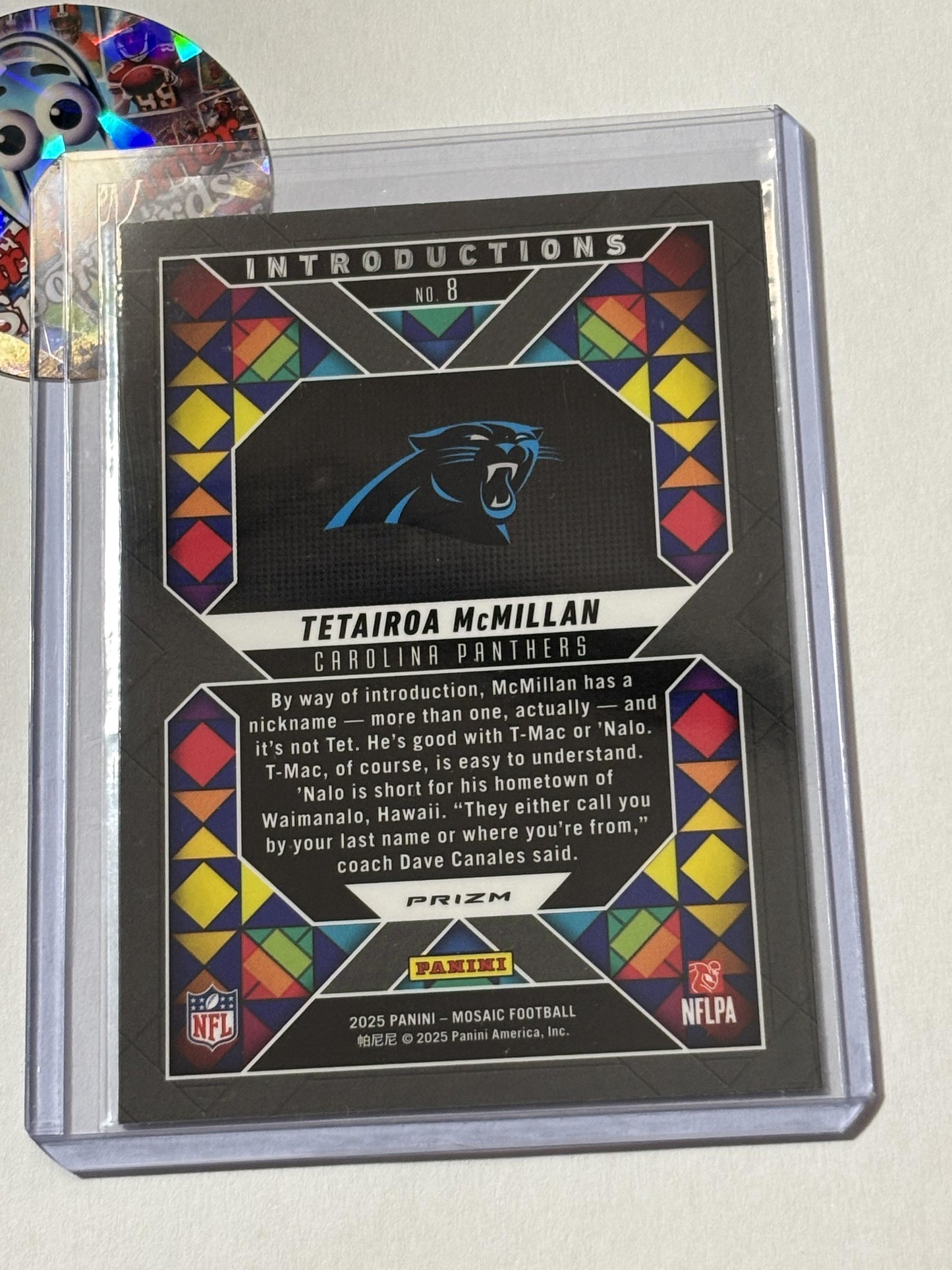 2025 Panini Mosaic #8 Tetairoa McMillan Introductions Mosaic Carolina Panthers
