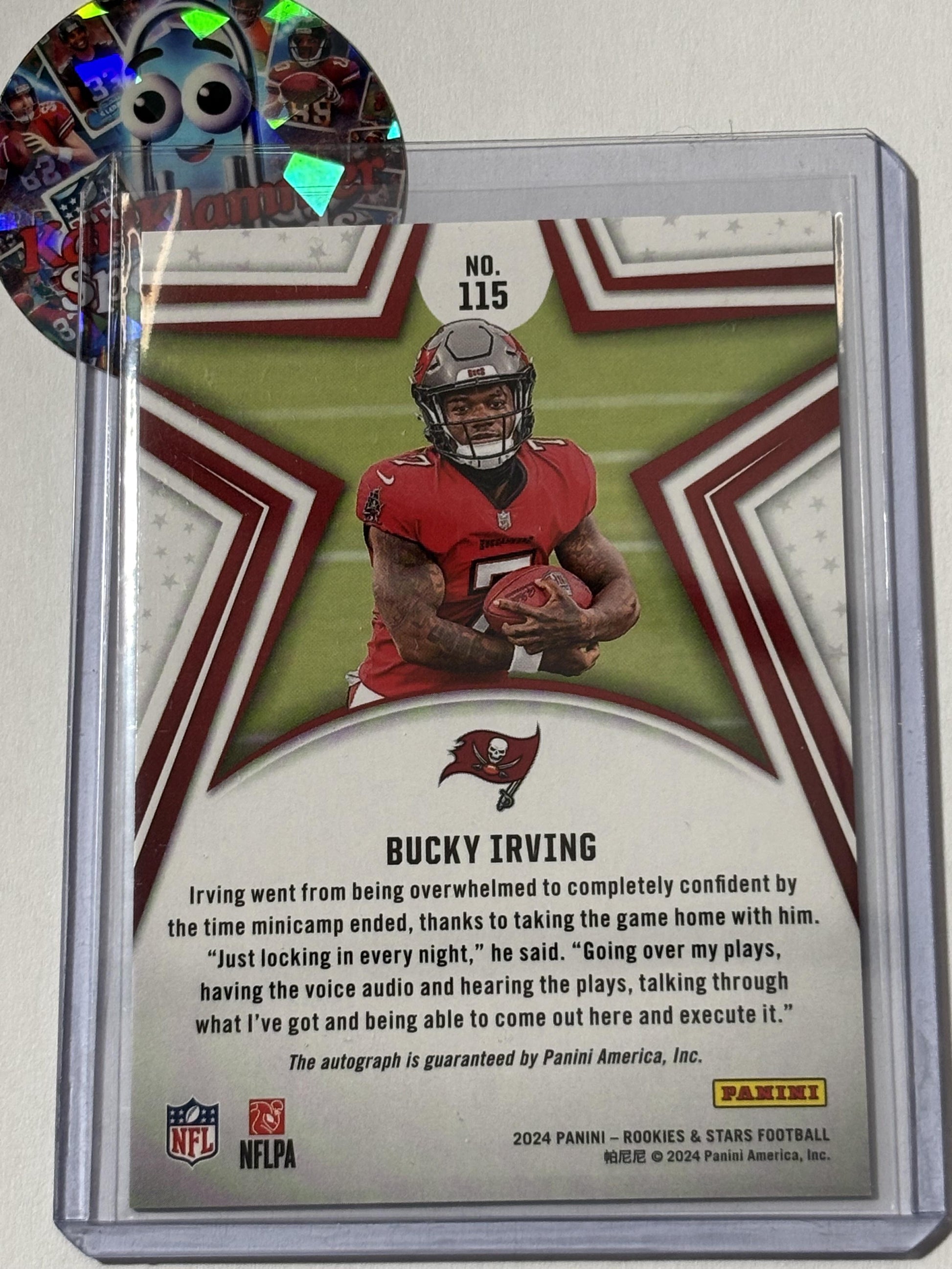 2024 Panini Rookies & Stars #115 Bucky Irving Signatures #/299 Tampa Bay Buccaneers SN,AU