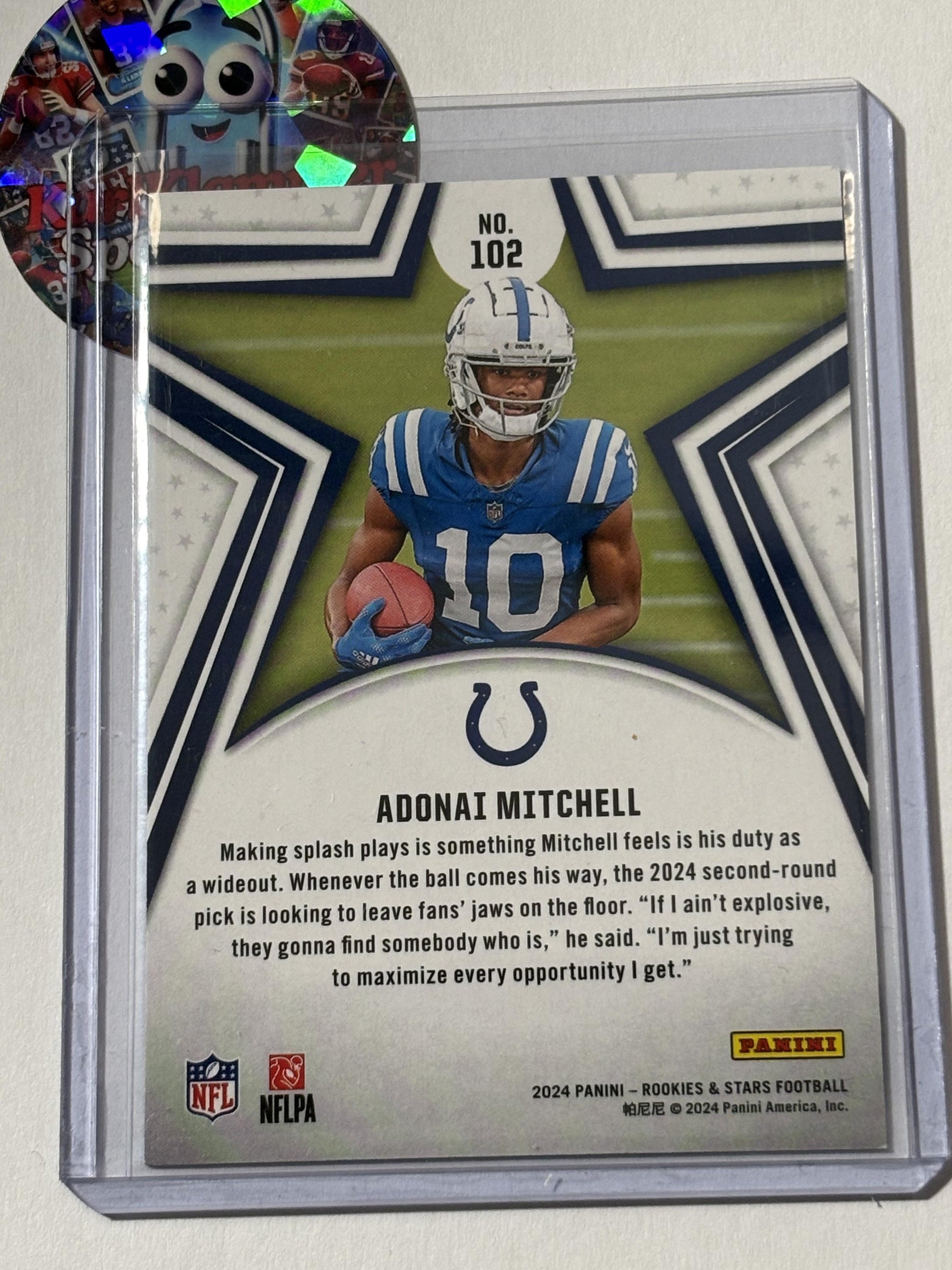2024 Panini Rookies & Stars #102 Adonai Mitchell Purple #/299 Indianapolis Colts SN