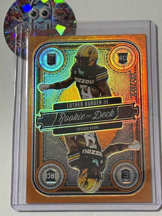 2025 Donruss Elite #3 Luther Burden III Rookie on Deck Orange #/199 Chicago Bears SN