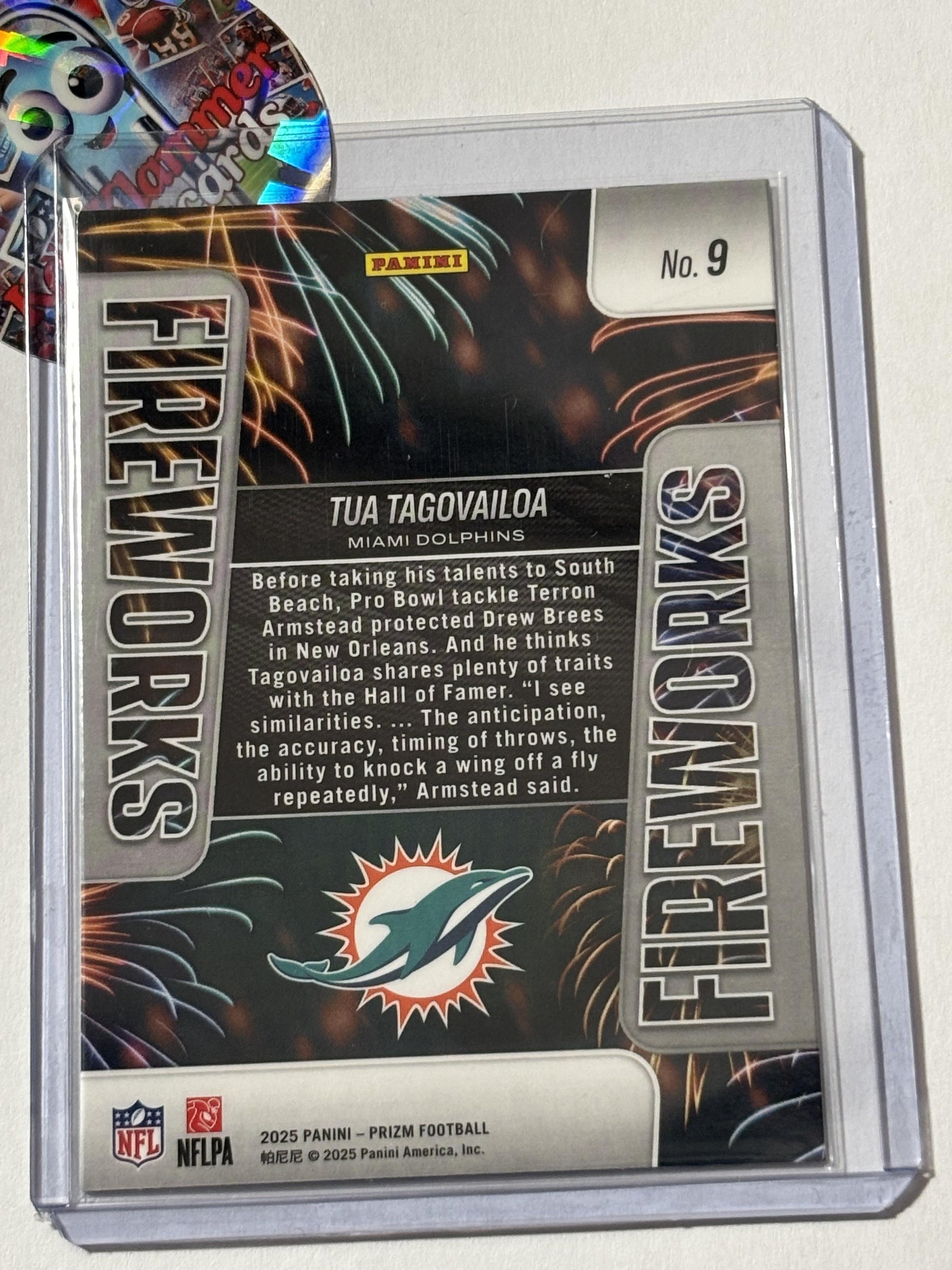 2025 Panini Prizm #9 Tua Tagovailoa Fireworks Miami Dolphins