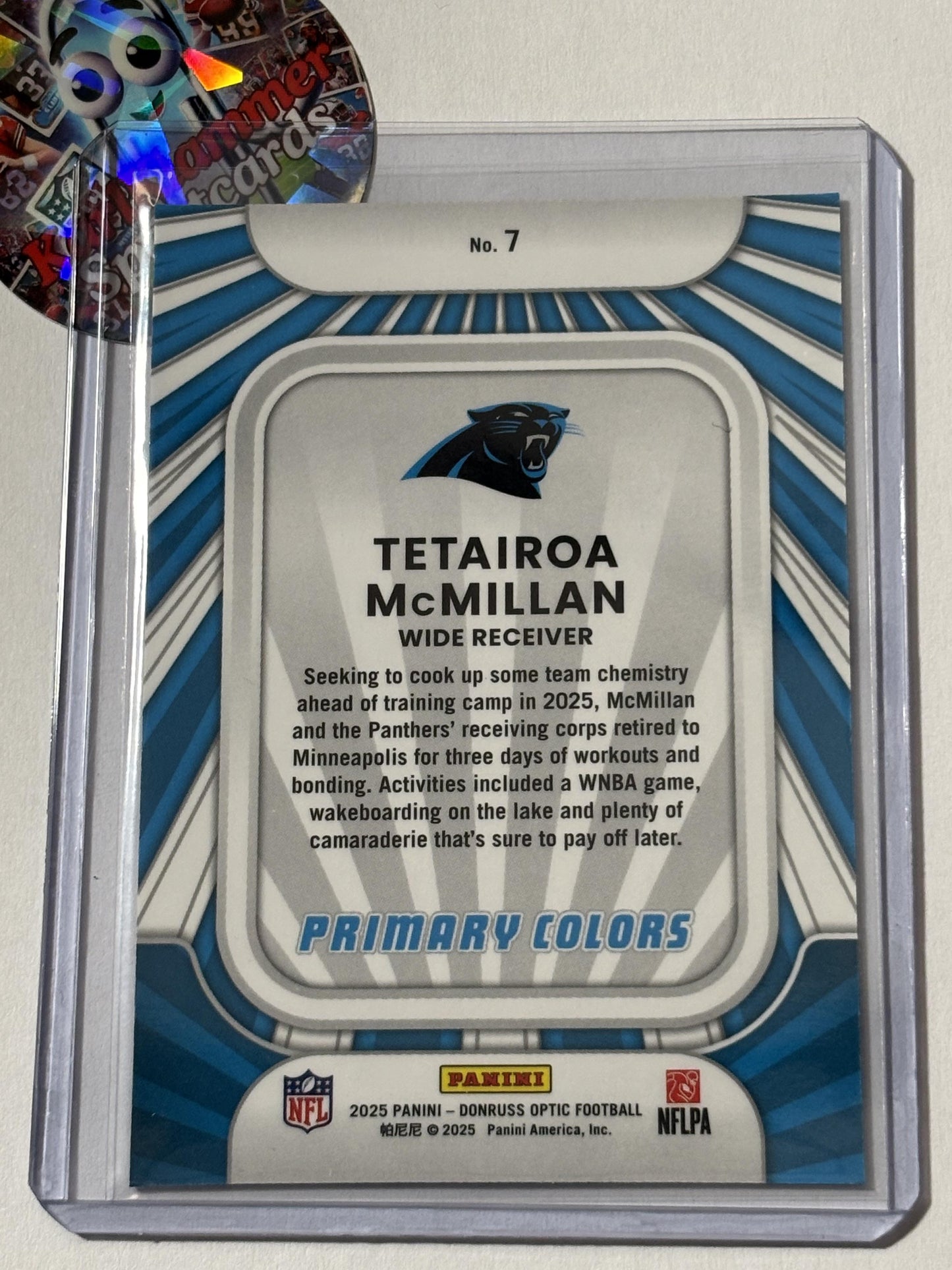 2025 Donruss Optic #7 Tetairoa McMillan Rookie Primary Colors Carolina Panthers