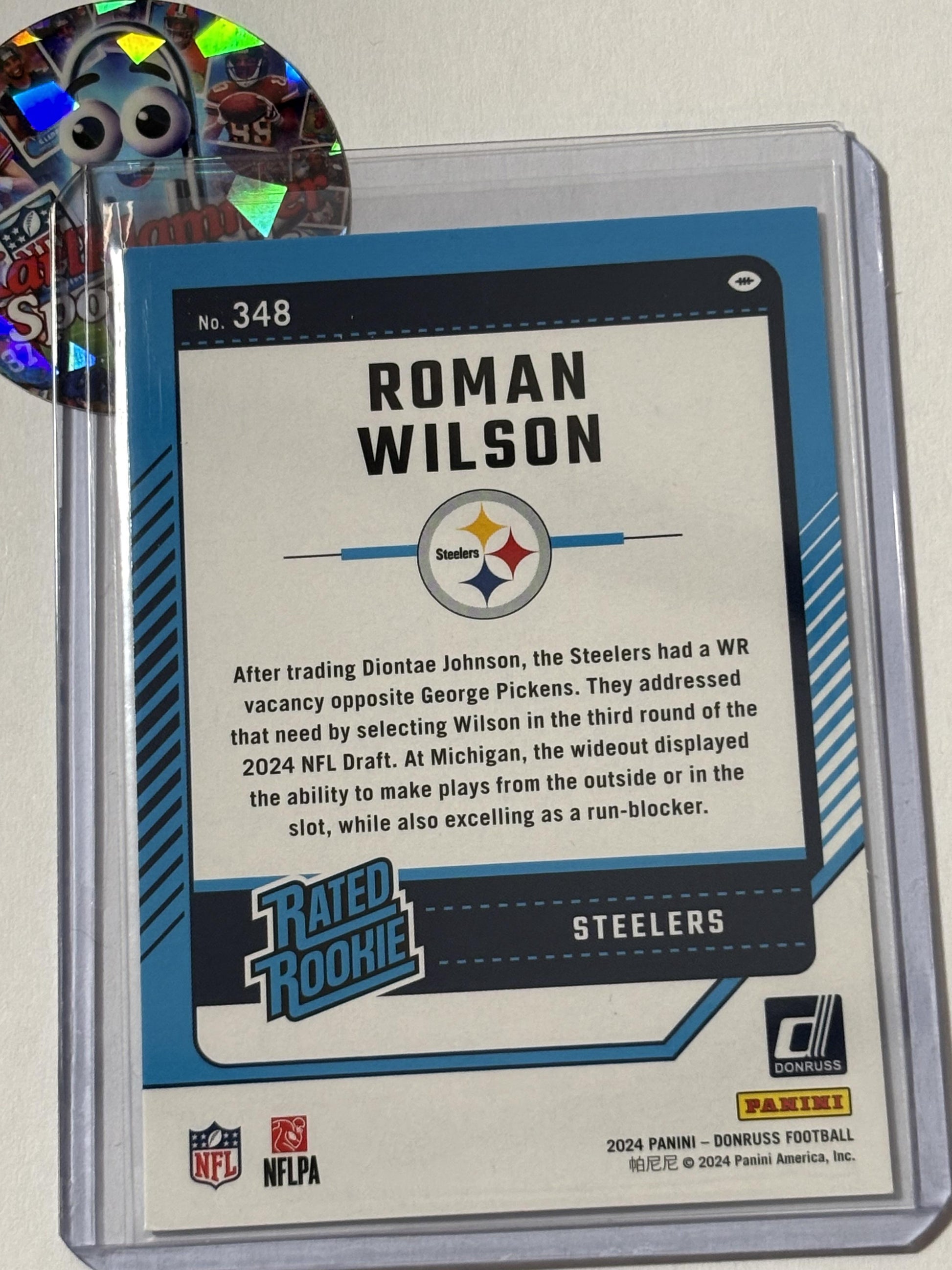 2024 Donruss #348 Roman Wilson Pittsburgh Steelers RC