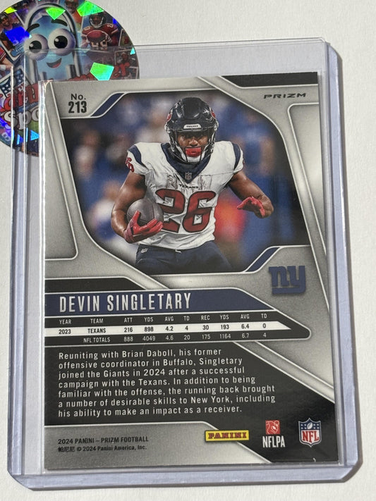 2024 Panini Prizm #213 Devin Singletary Lazer New York Giants