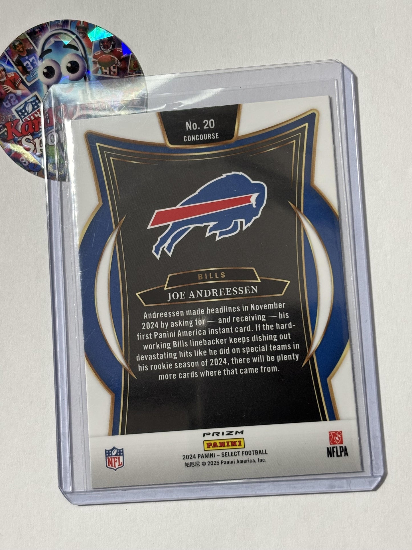 2024 Panini Select #20 Joe Andreessen Red & Blue Prizm Shock Buffalo Bills RC
