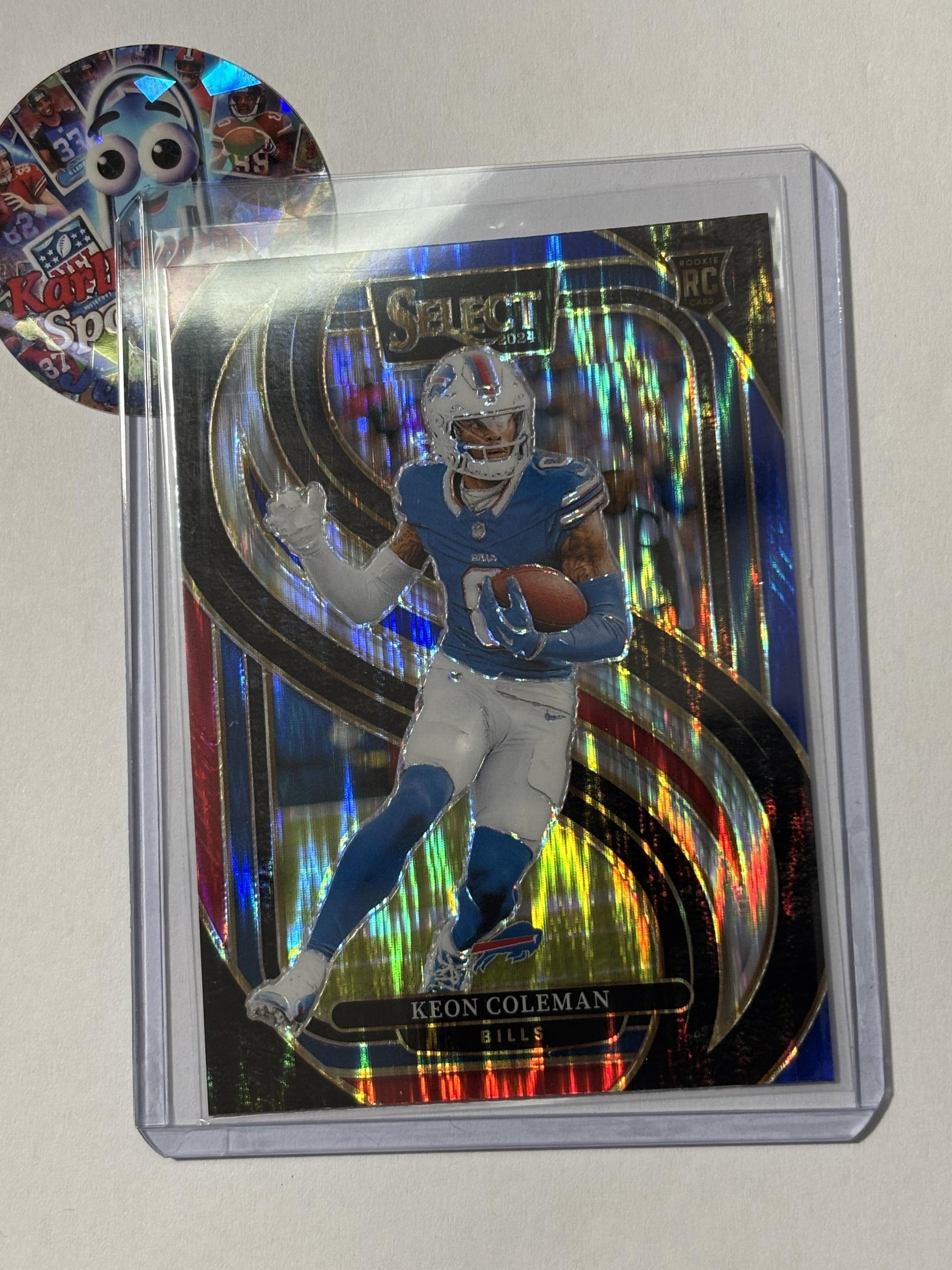 2024 Panini Select #153 Keon Coleman Red & Blue Prizm Shock Buffalo Bills RC