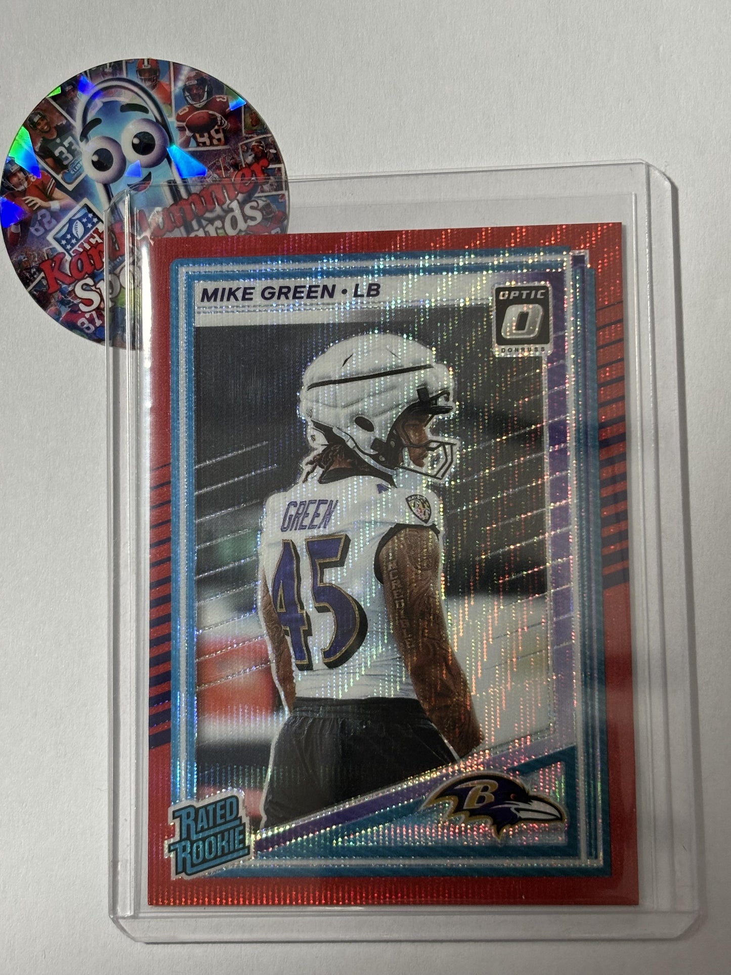 2025 Donruss #397 Mike Green Optic Rated Rookies Preview Red Wave Baltimore Ravens RC
