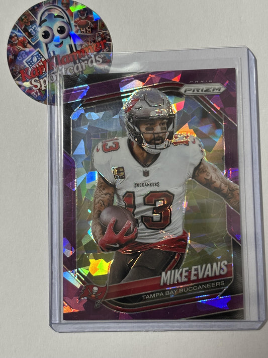 2025 Panini Prizm #225 Mike Evans Purple Ice #/225 Tampa Bay Buccaneers SN